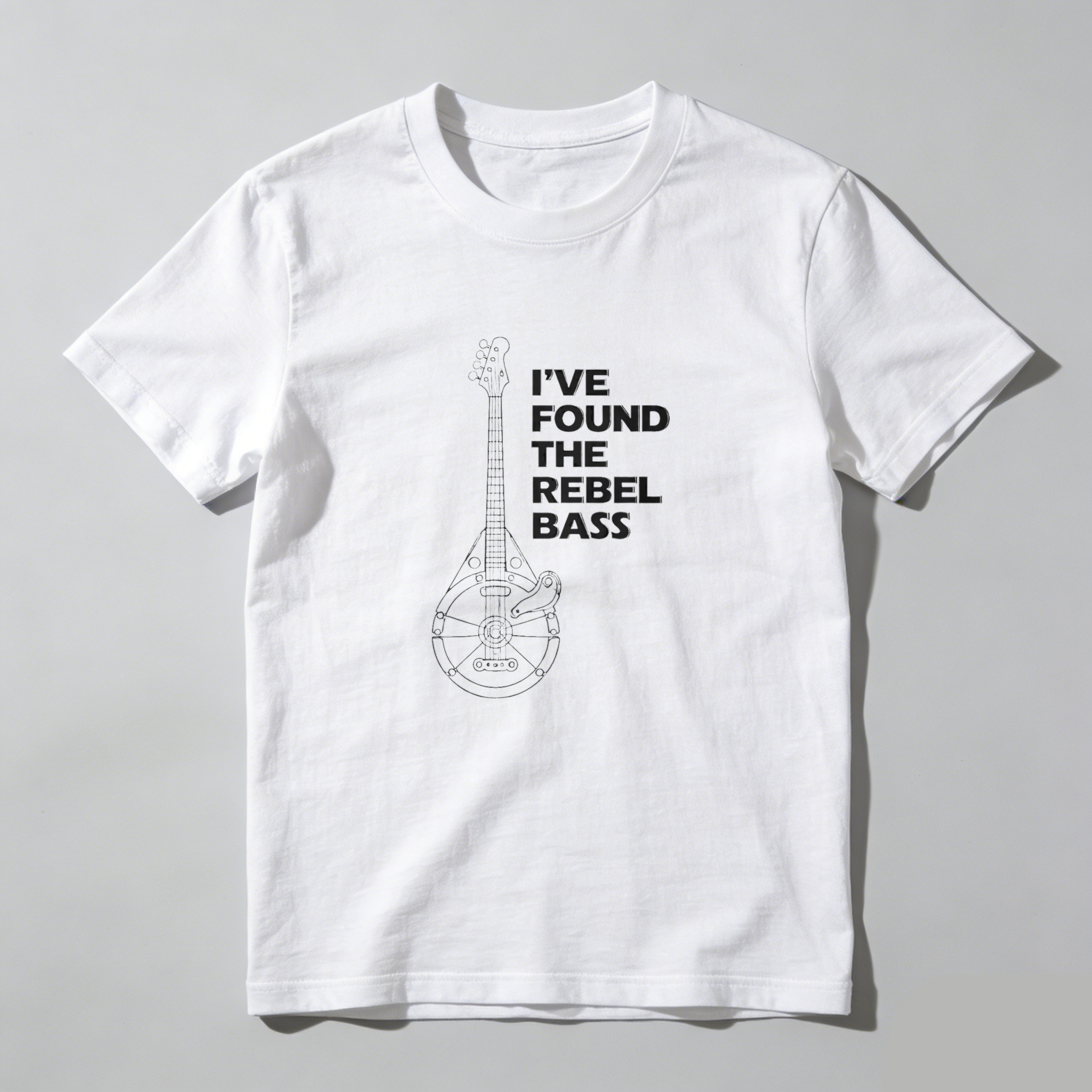 Dorawear™ Ive Found The Rebel Bass Guitar Design Pure Cotton Short Sleeve T-Shirt-Dorawear