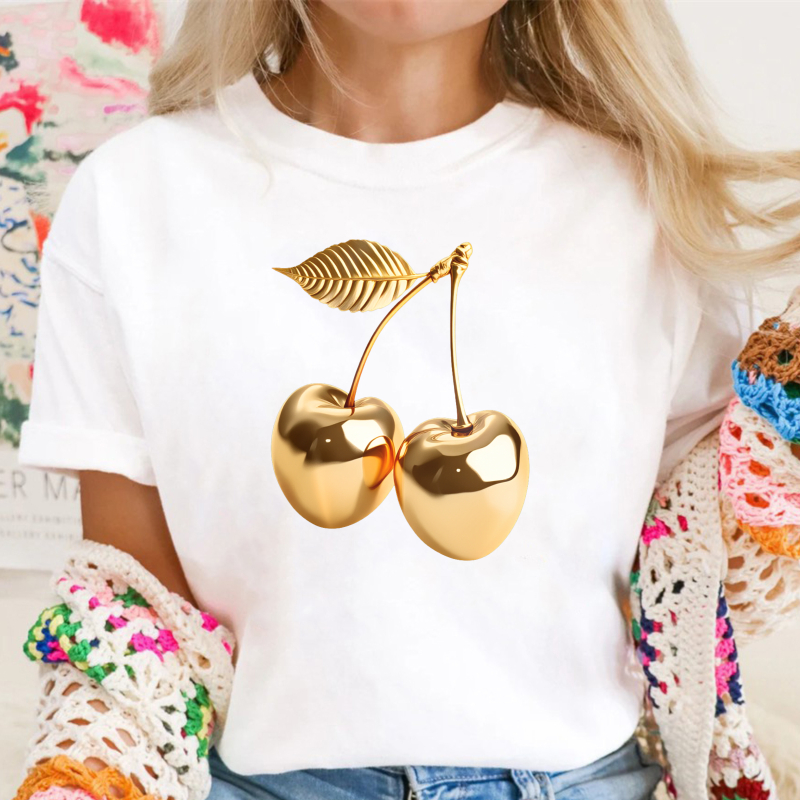 Golden Cherries With Leaf Unisex Classic T-shirt