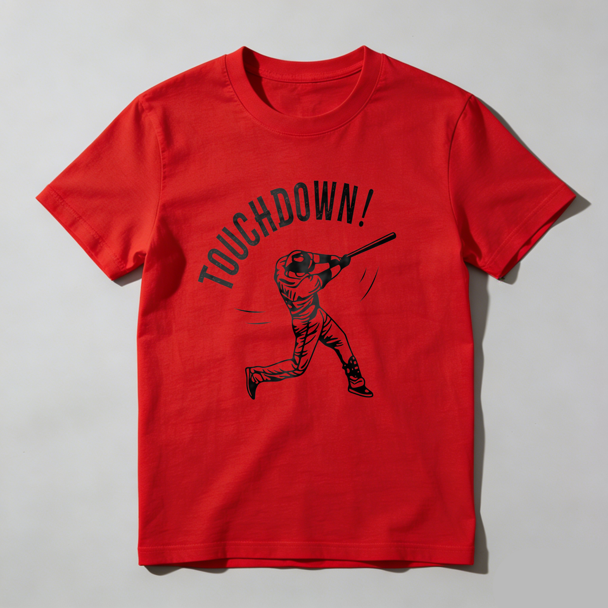 Dorawear™ Baseball Player Hitting with Bat Touchdown T-Shirt