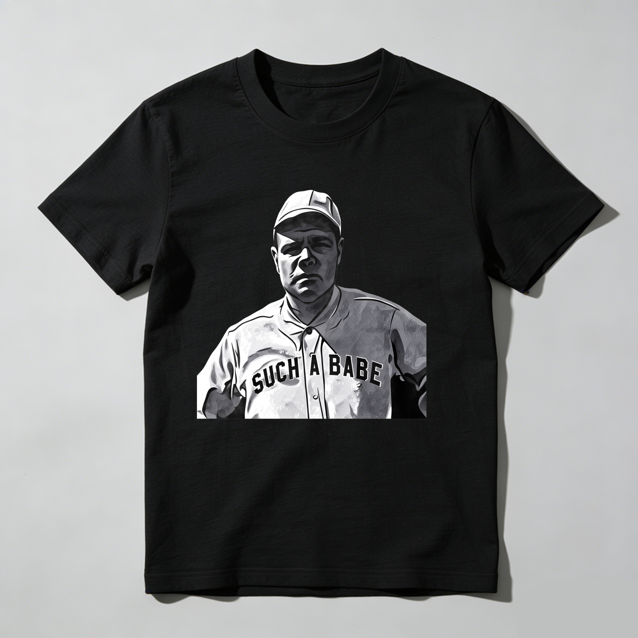 Dorawear™Babe Ruth Baseball Player Portrait Print T Shirt