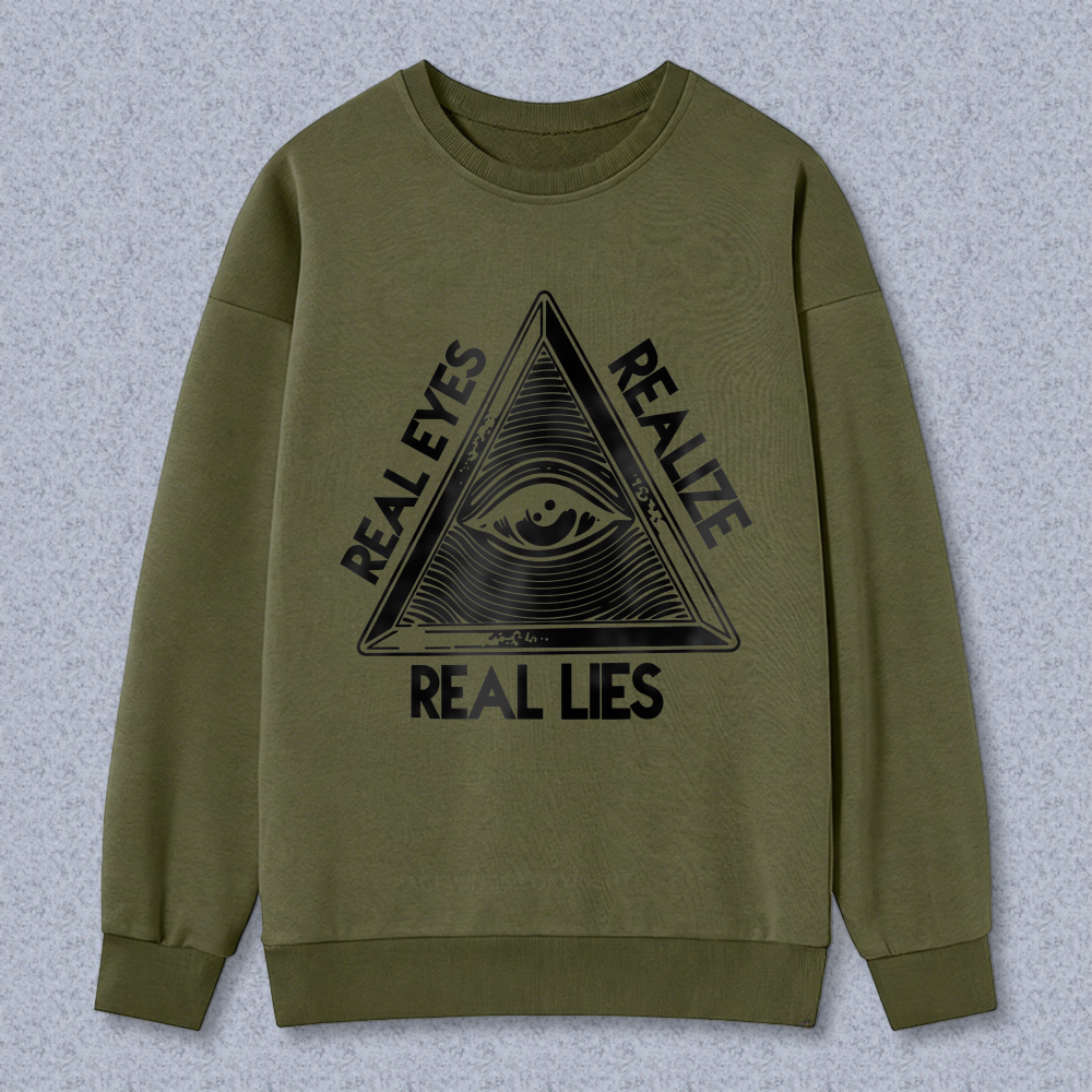 Dorawear™ All Seeing Eye Pyramid Real Eyes Realize Real Lies Unisex Classic Sweatshirt