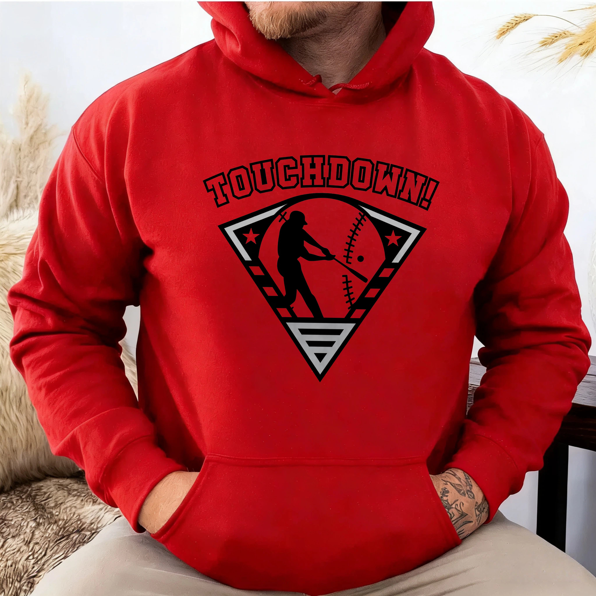 Dorawear™ Touchdown Baseball Hoodie Sport Graphic Sweatshirt Unisex Casual Wear For Men And Women