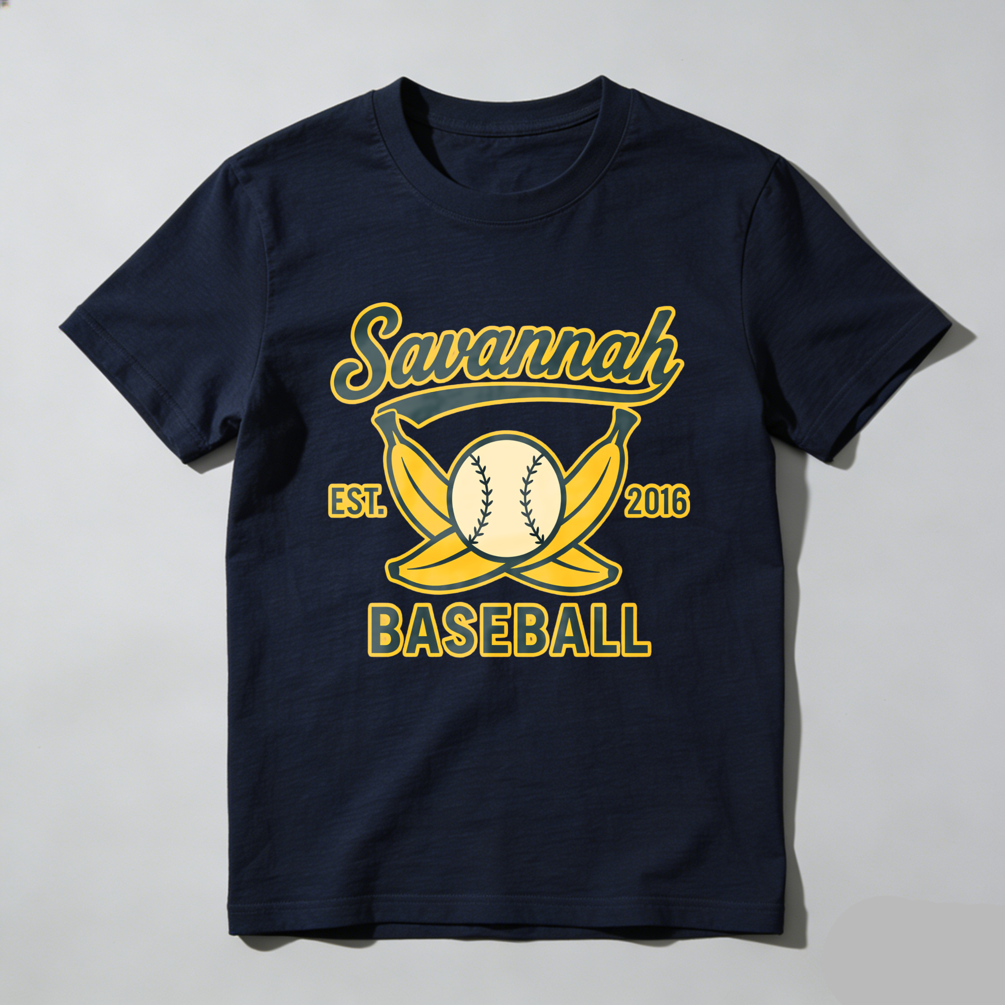 Dorawear™ Savannah Baseball Est 2016 Bat Ball Design  T Shirt-Dorawear