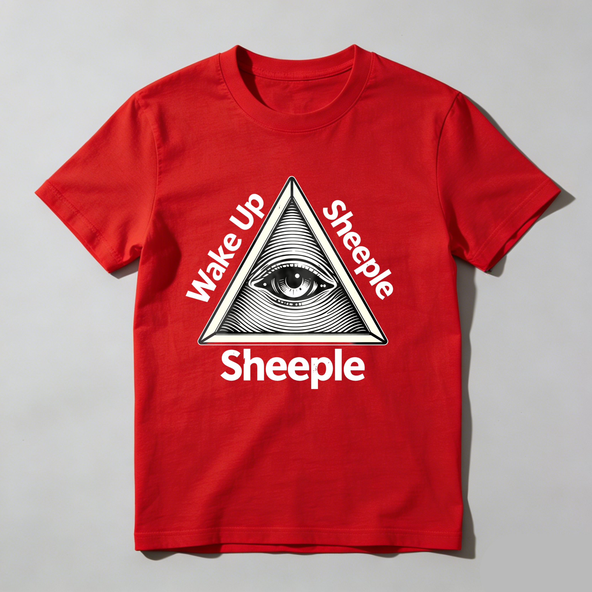 Dorawear™Wake Up Sheeple Eye Pyramid Design  T Shirt