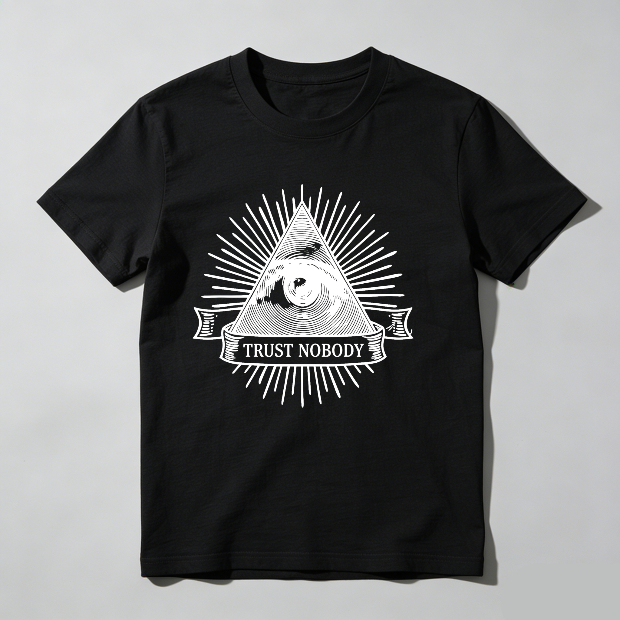 Dorawear™All Seeing Eye With Trust Nobody Banner  T Shirt
