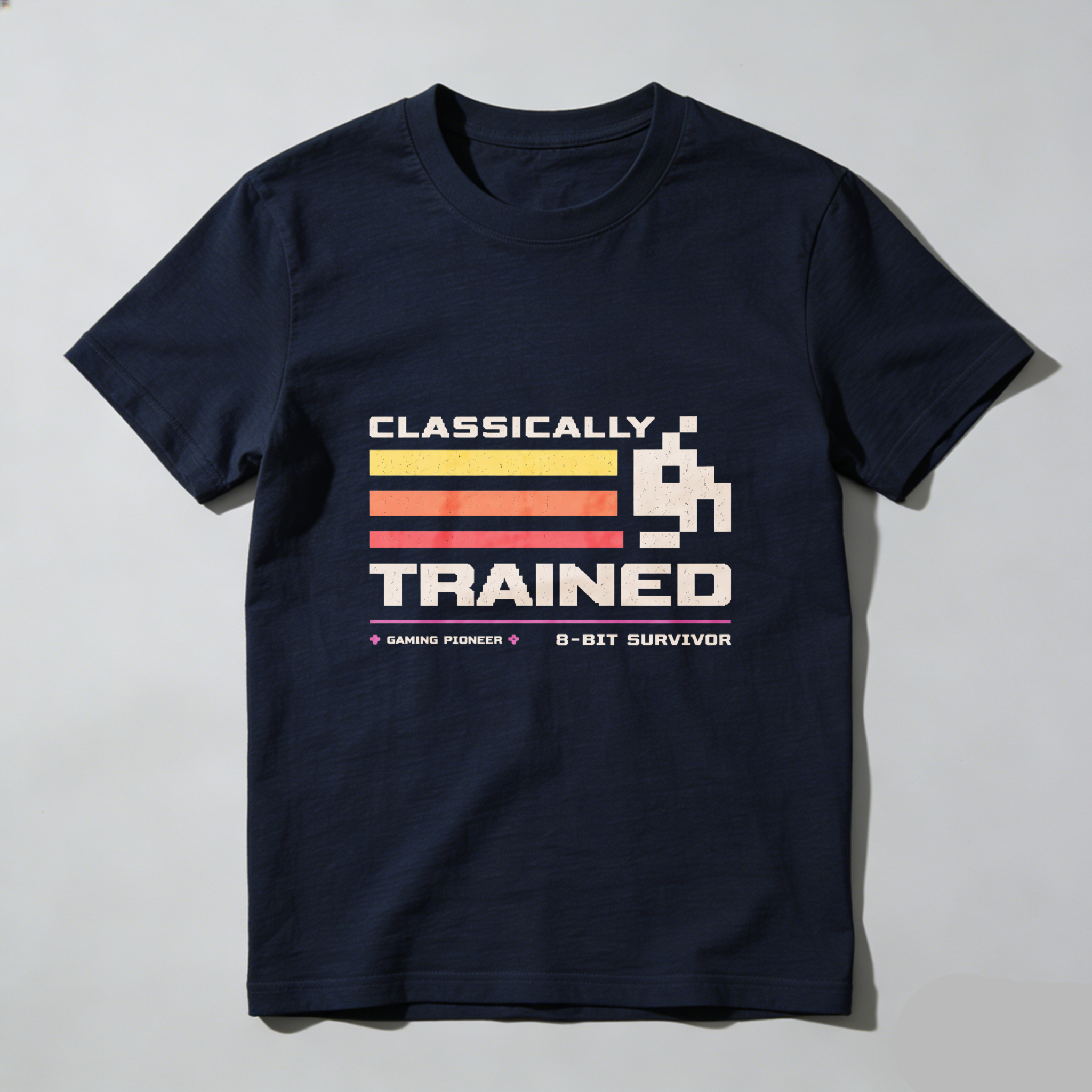 Dorawear™ Classically Trained Gaming Pioneer 8 Bit Survivor Pure Cotton Short Sleeve T Shirt-Dorawear