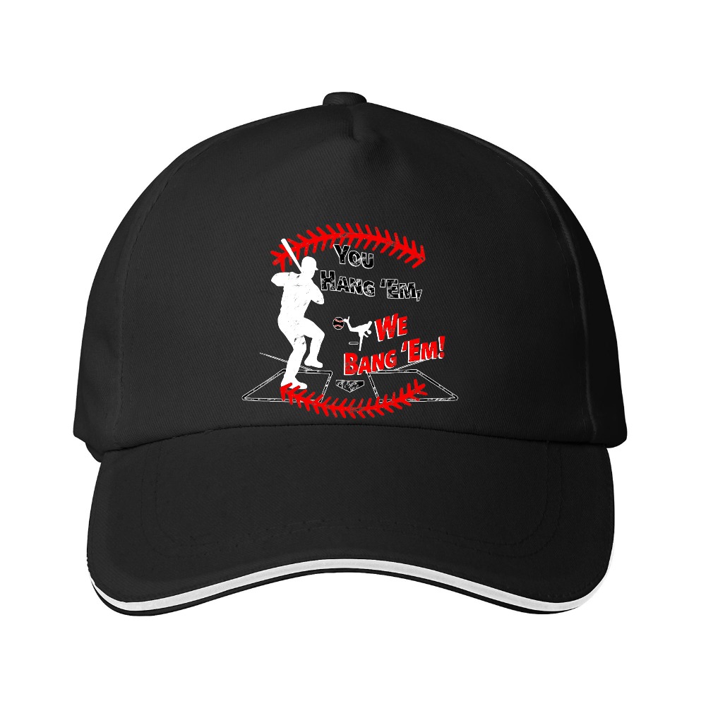 Dorawear™ Baseball Cap Baseball Player With Bat And Text You Hang Em We Bang Em Sports Game