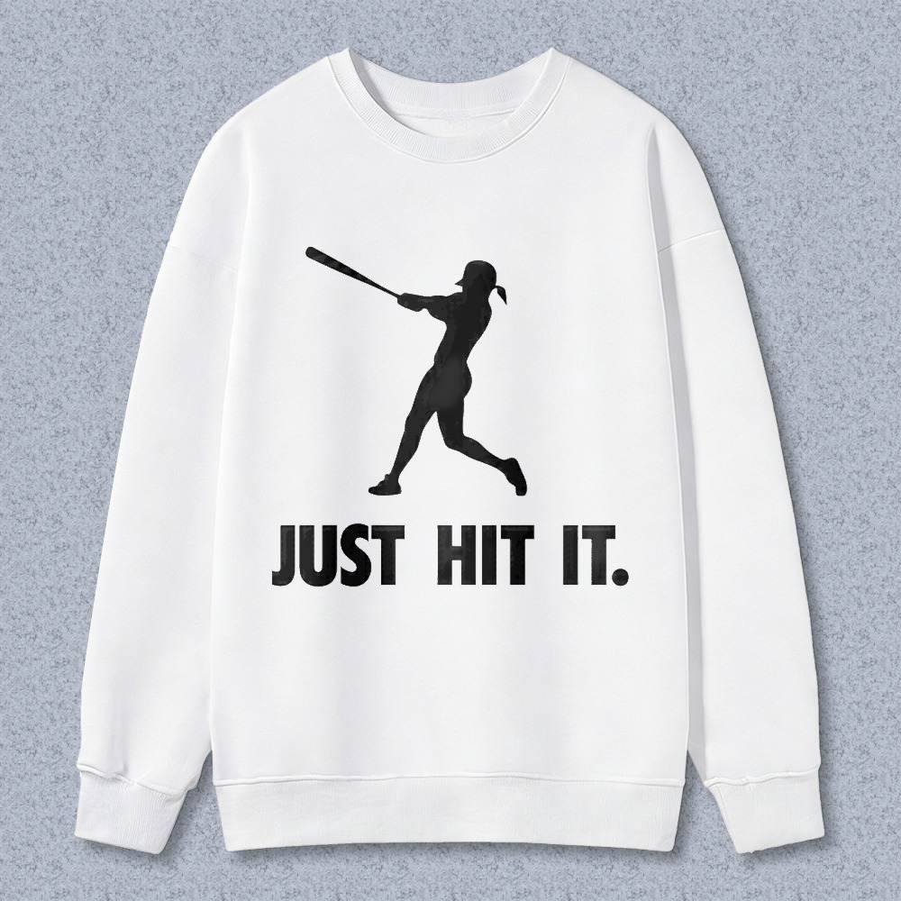 Dorawear™ Baseball Player Silhouette Just Hit It Unisex Classic Sweatshirt