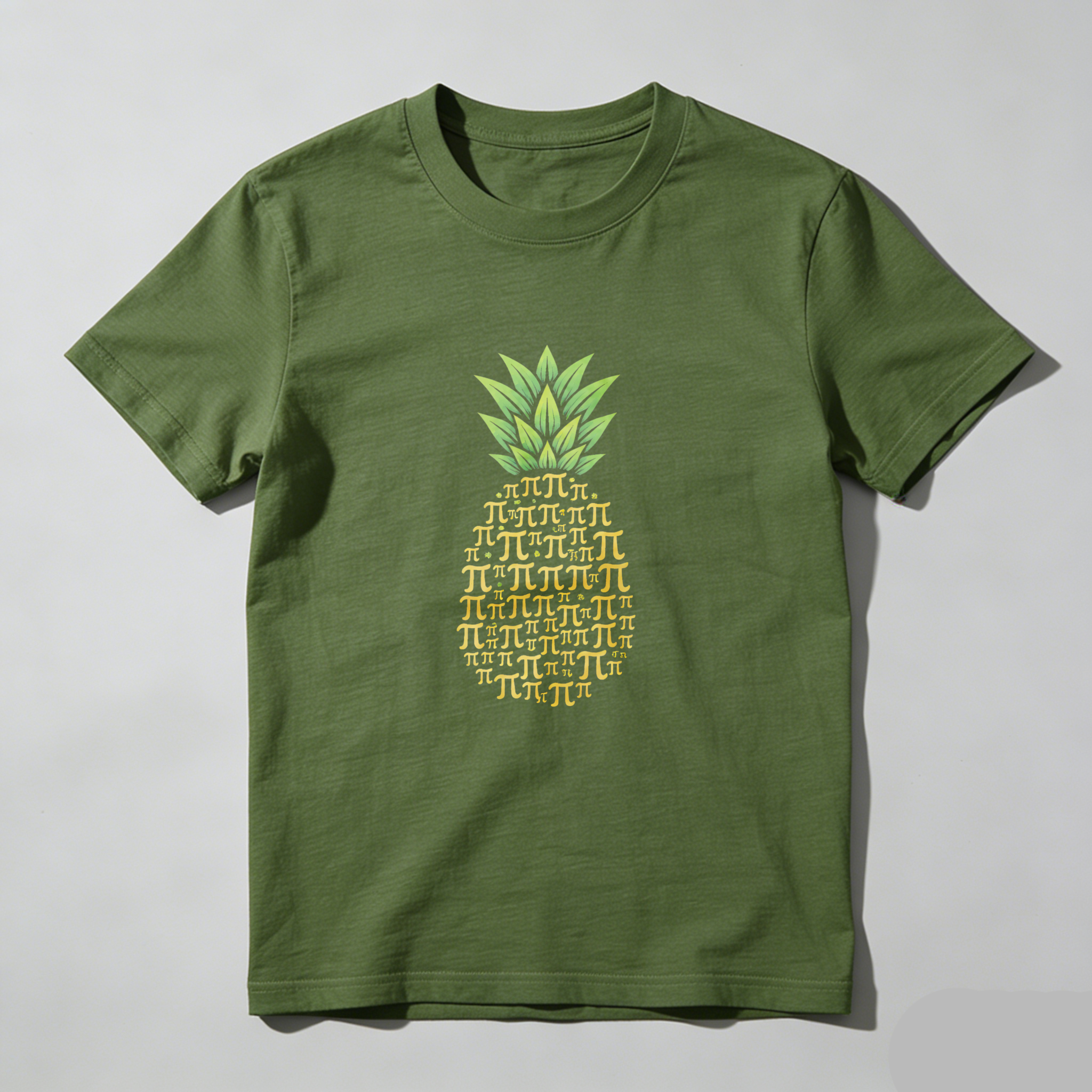 Dorawear™ Pineapple Pi Symbol Design Pure Cotton Short Sleeve T Shirt-Dorawear