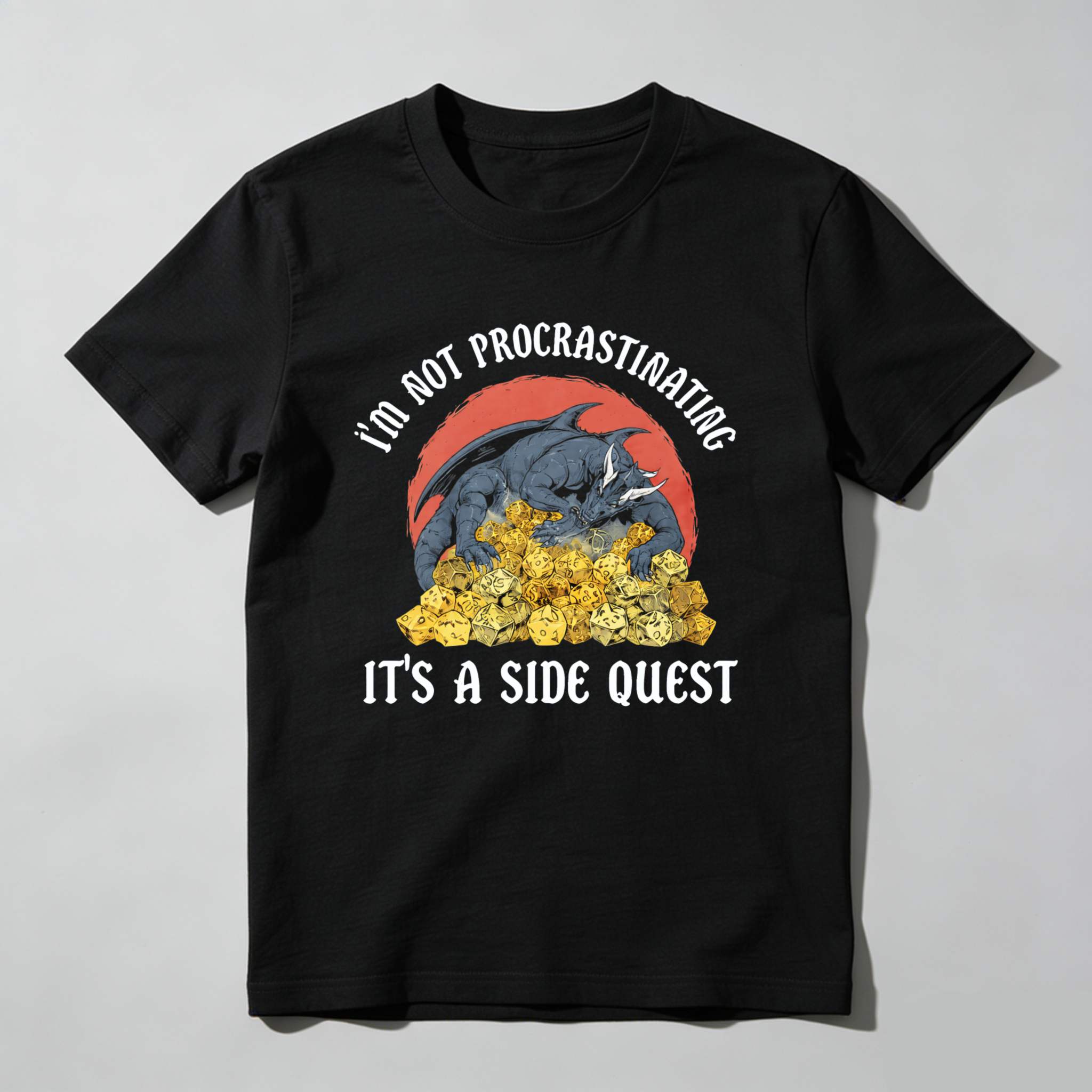 Dorawear™ Dragon Hoard Procrastination Side Quest Pure Cotton Short Sleeve T-Shirt-Dorawear