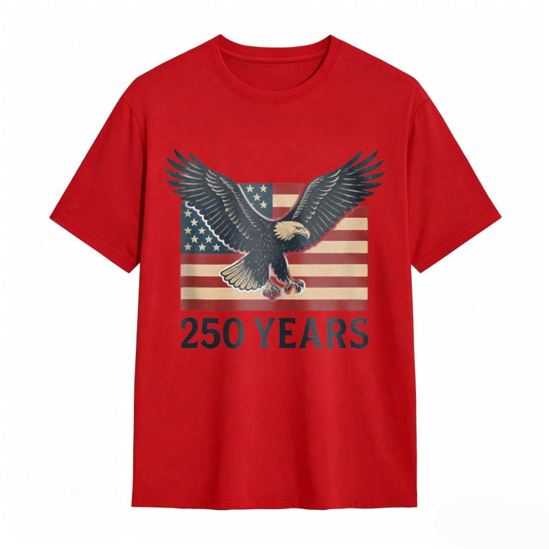 American Eagle With Flag And 250 Years Text T-shirt