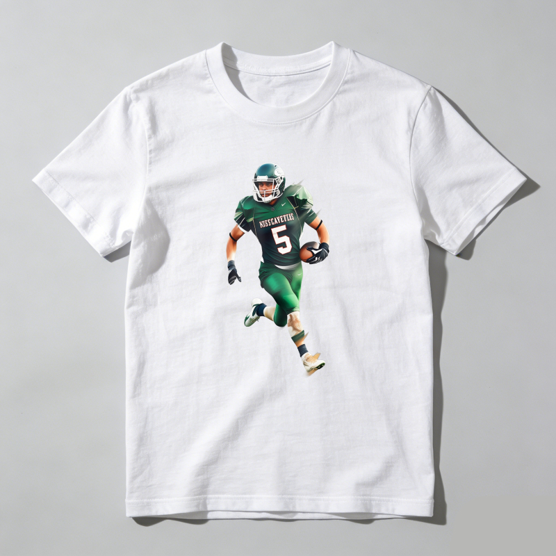 Dorawear™ Football Player In Green Uniform Running T Shirt