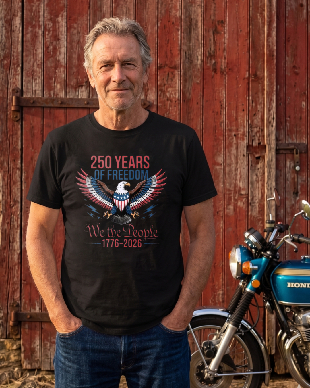 250 Years Of Freedom We The People 1776 2026 Eagle American Flag T-shirt