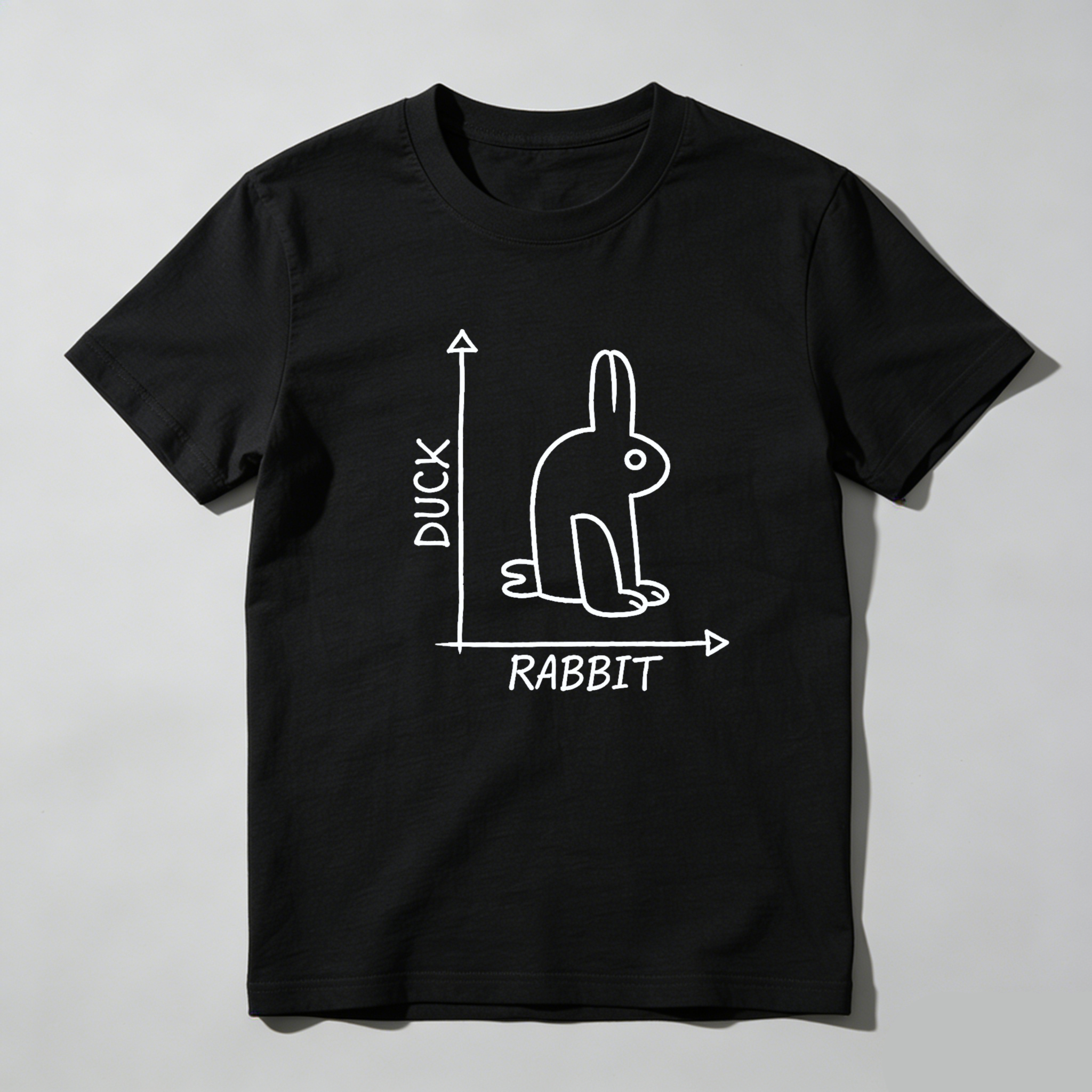 Dorawear™ Duck Rabbit Optical Illusion Pure Cotton Short Sleeve T-Shirt-Dorawear
