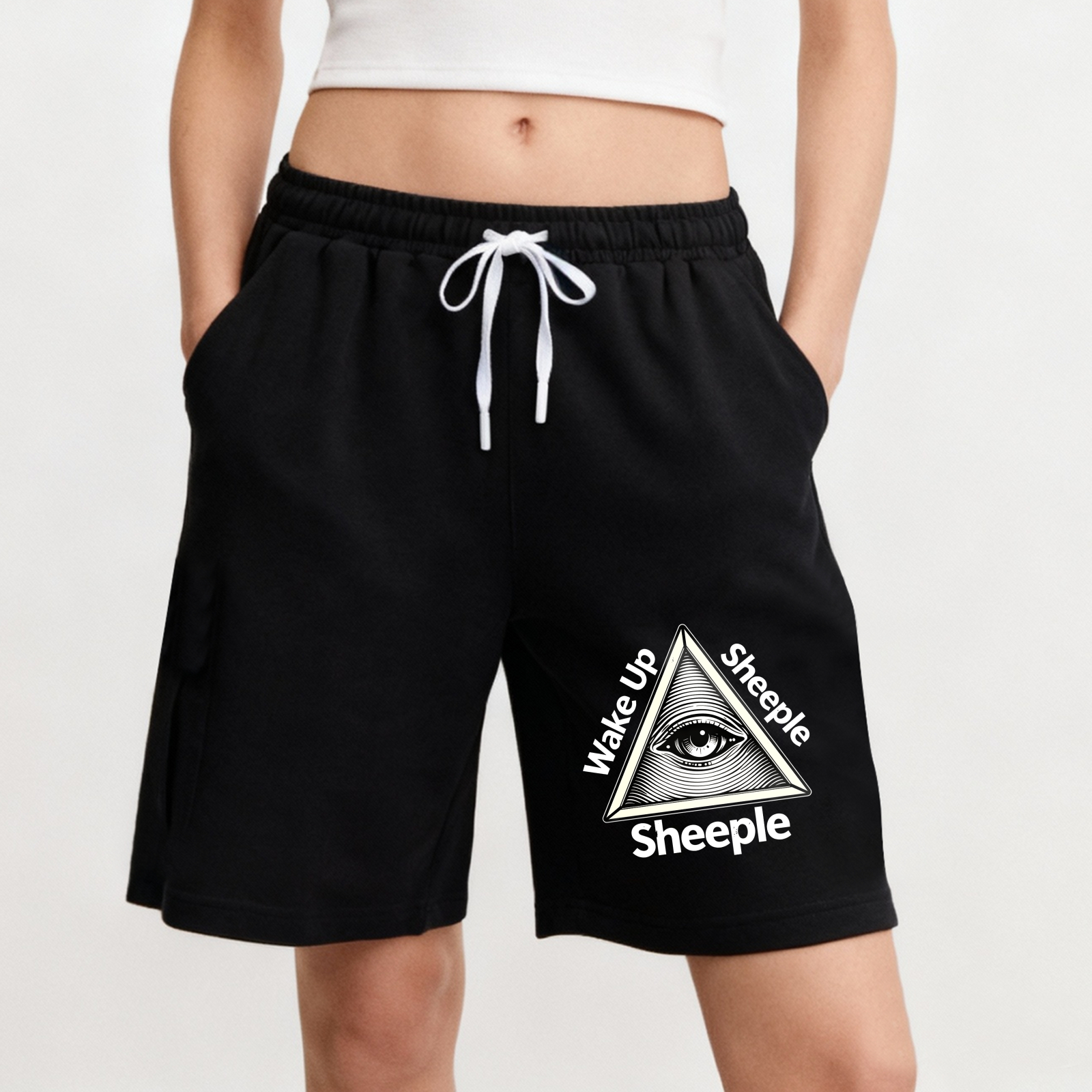 Dorawear™ All Seeing Eye Wake Up Sheeple Shorts-Dorawear