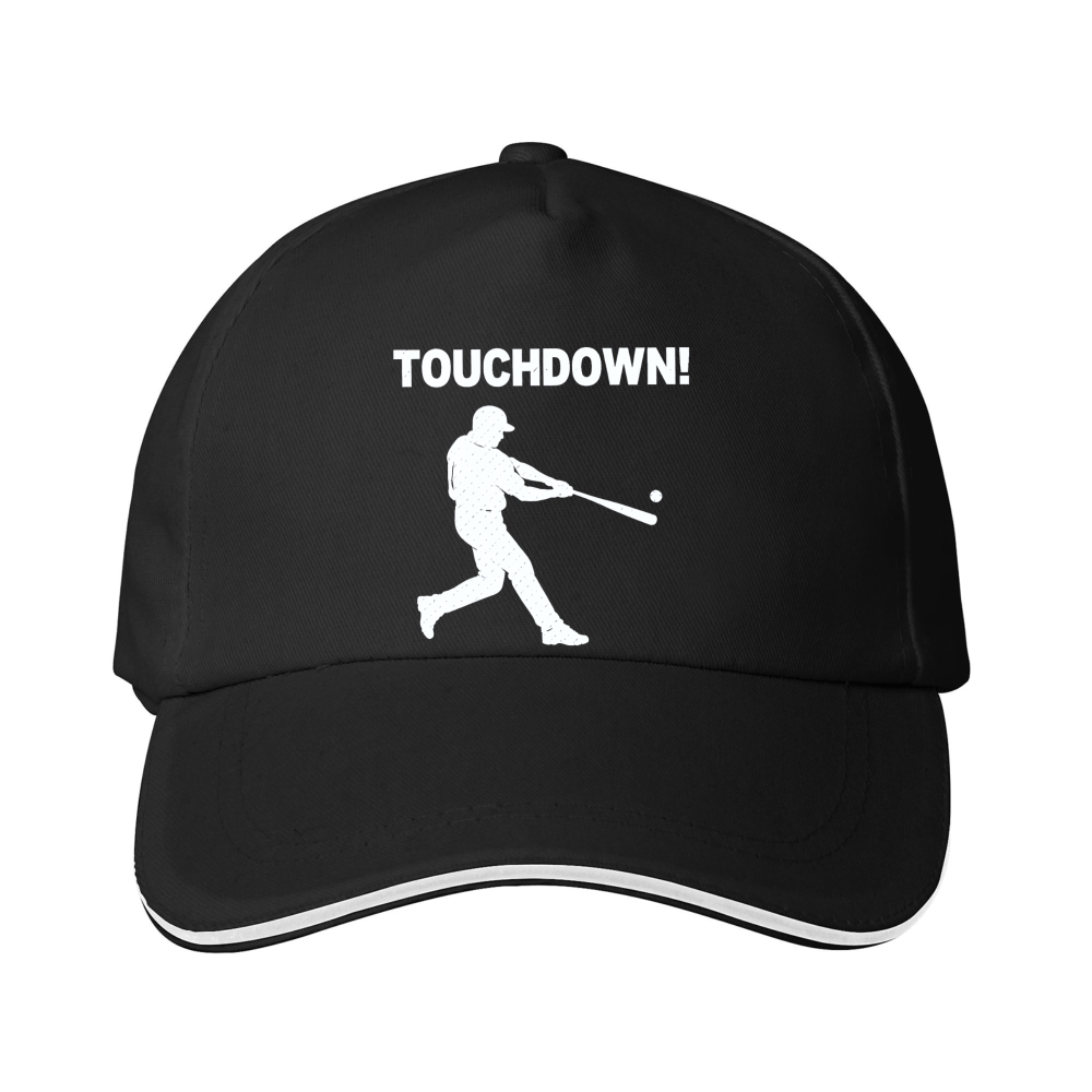 Dorawear™ Baseball Cap Touchdown Text And Baseball Player Silhouette Sports Game