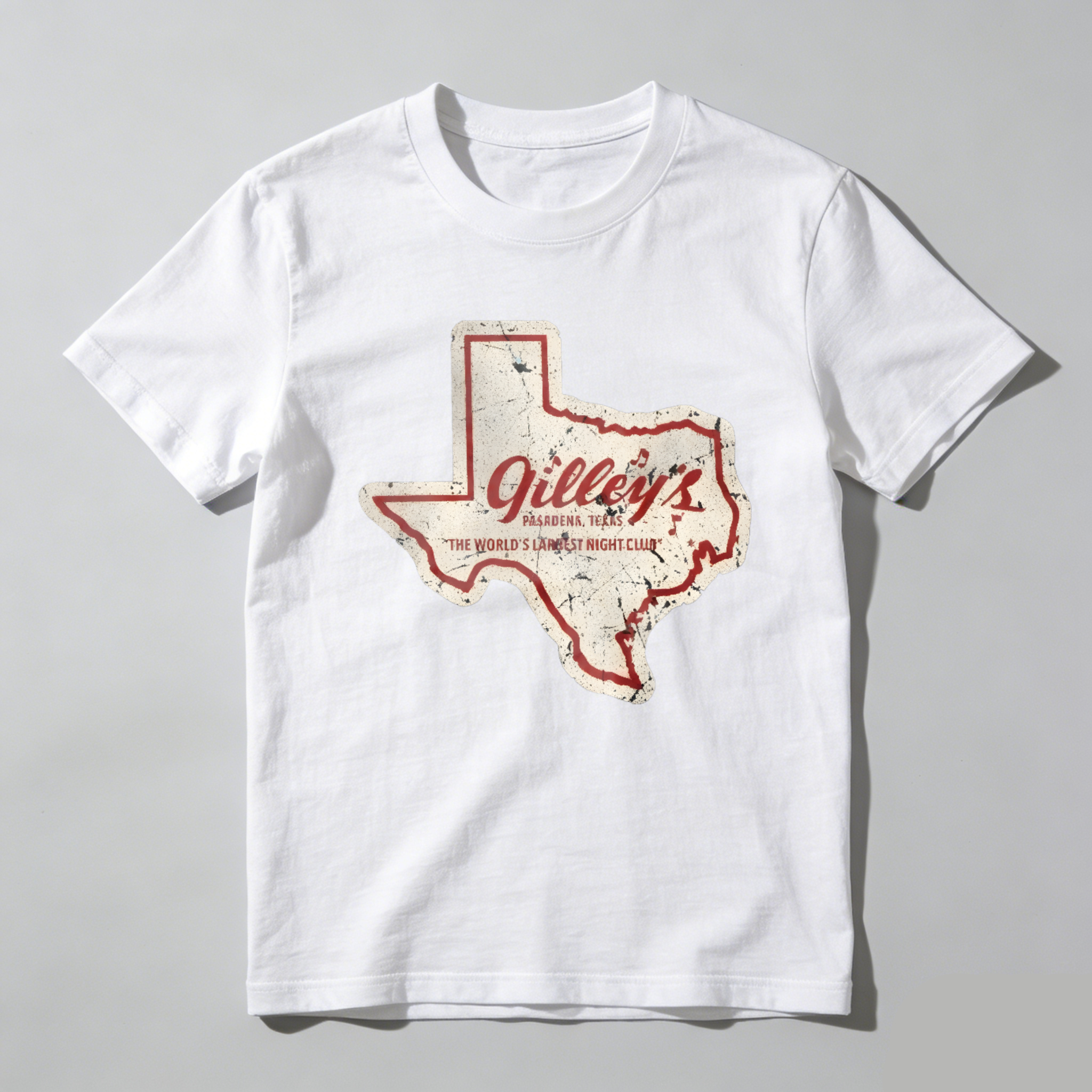 Dorawear™  Texas State Outline With Gilley's Text T Shirt