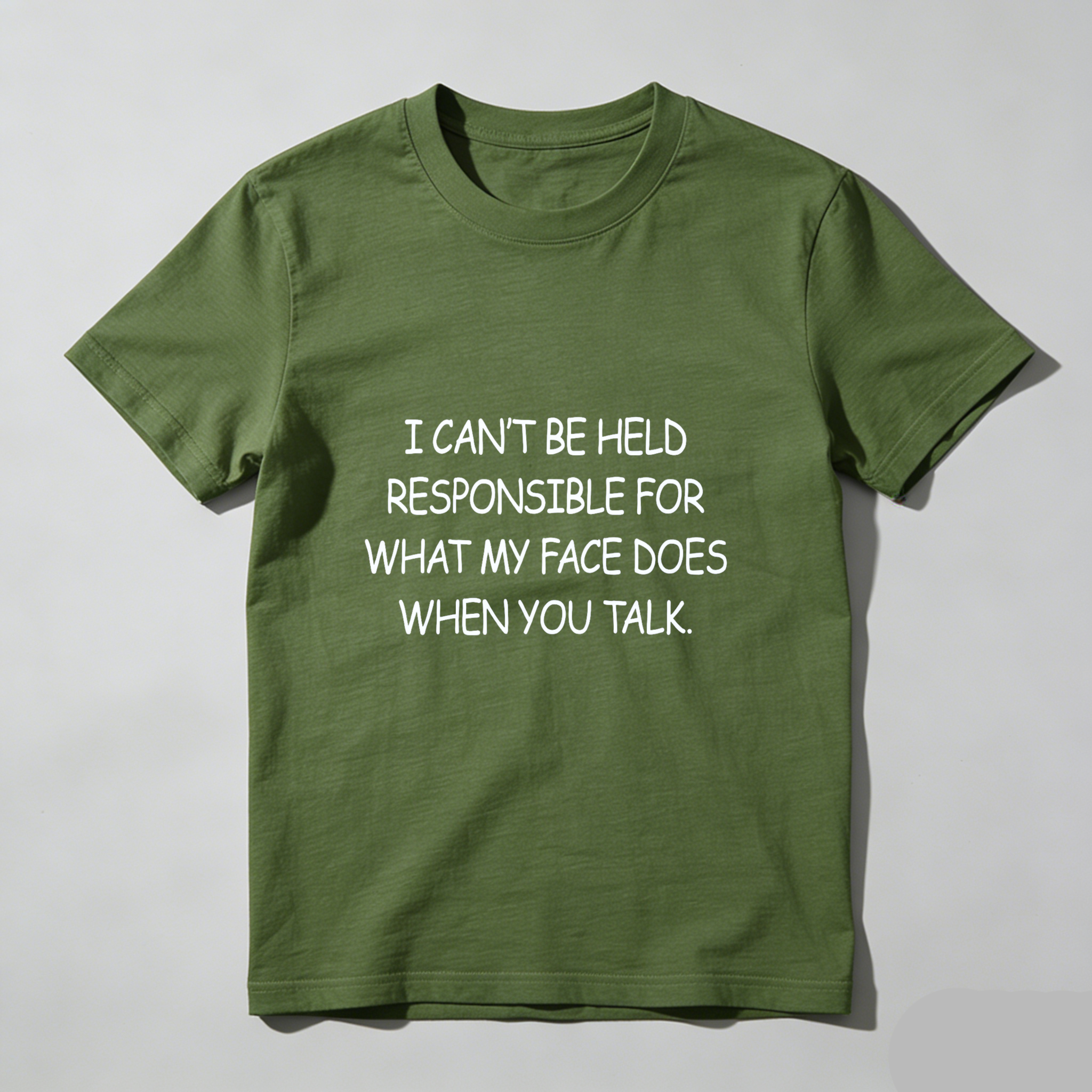 Dorawear™ I Cant Be Held Responsible For What My Face Does When You Talk Pure Cotton Short Sleeve T Shirt-Dorawear