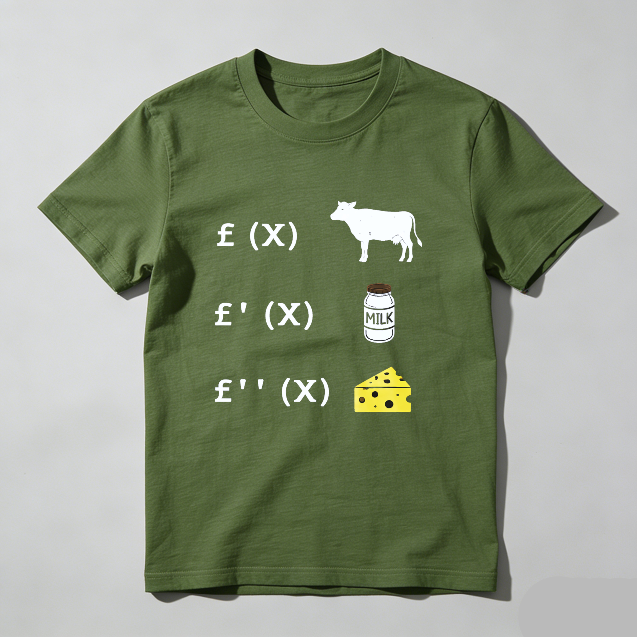 Dorawear™ Cow Milk Cheese Math Pure Cotton Short Sleeve T Shirt-Dorawear