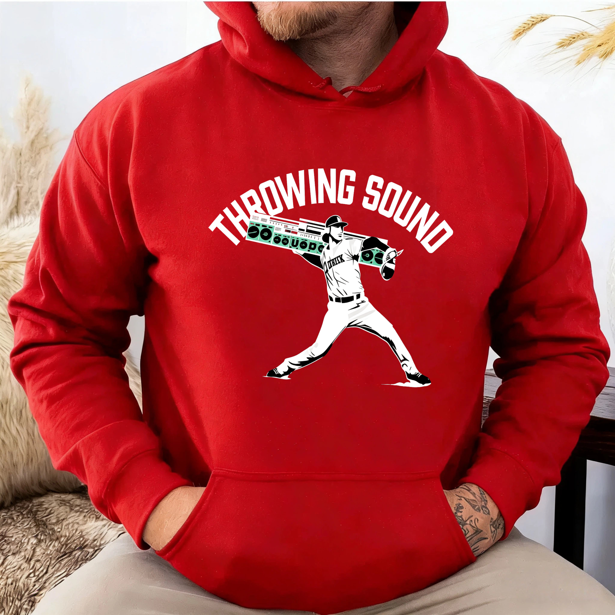 Dorawear™ Throwing Sound Baseball Player Graphic Hoodie Unisex Sweatshirt Casual Wear For Men And Women-Dorawear