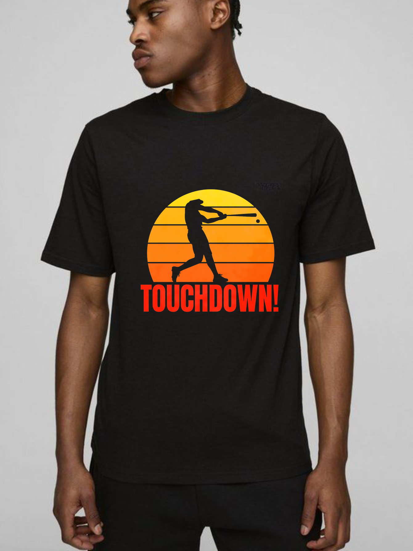 Dorawear™ Sunset Silhouette Baseball Player Touchdown  T Shirt
