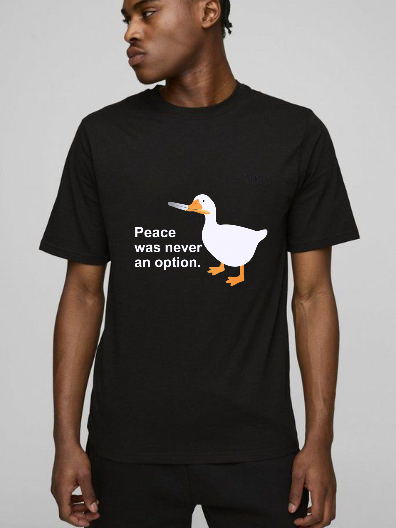 Dorawear Peace Was Never An Option Duck Pure Cotton Short Sleeve T Shirt
