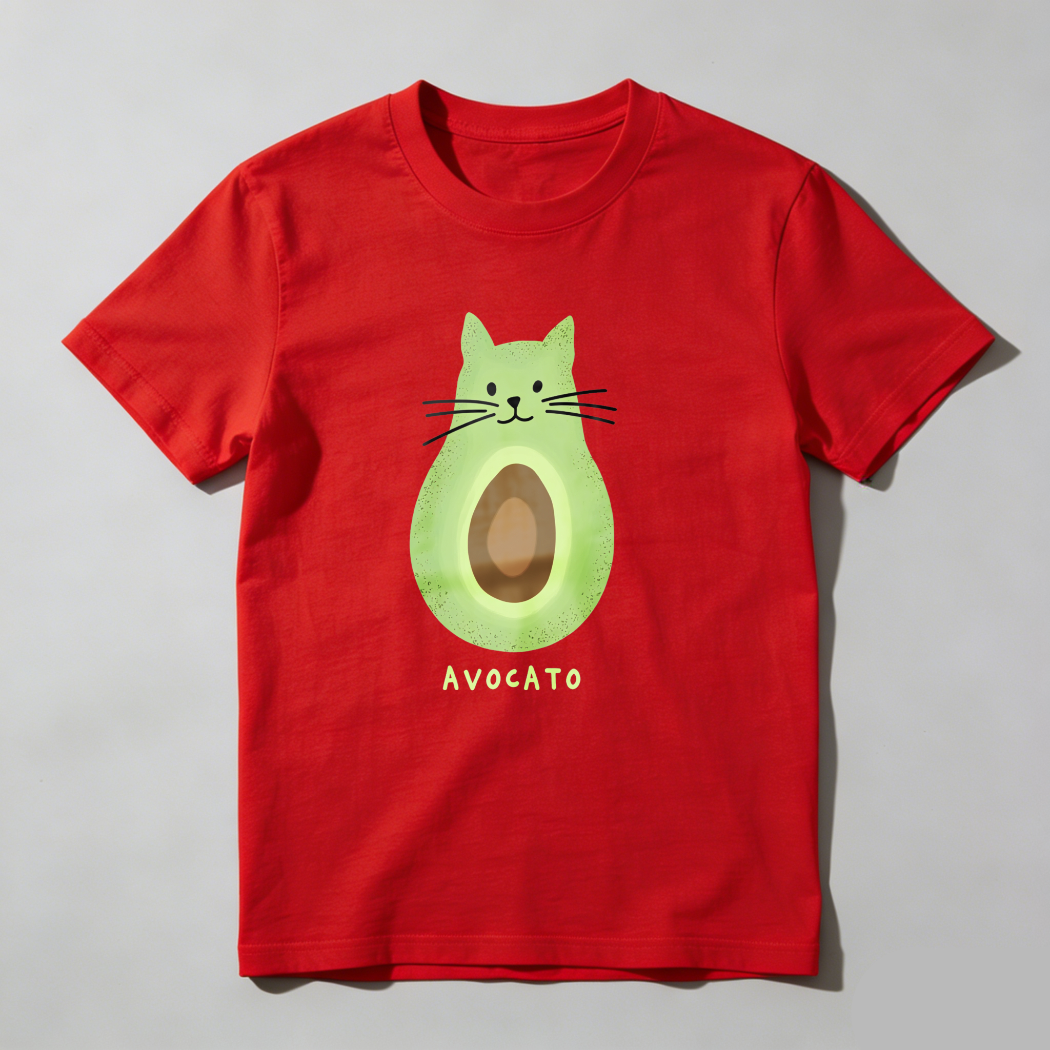 Dorawear™ Avocado Cat Face With Text Avocato T Shirt