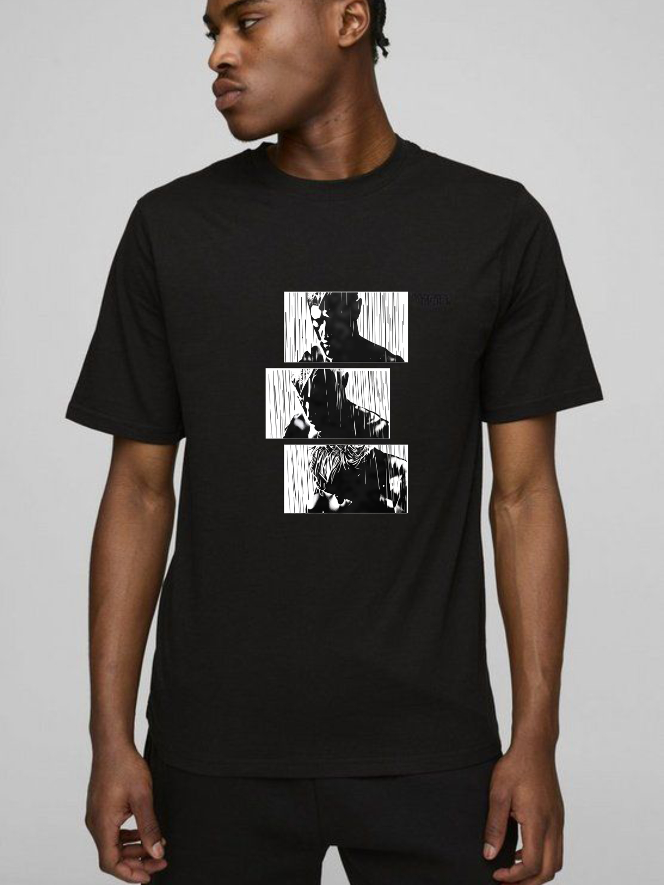Three Panel Black And White Portrait tshirt 100% cotton
