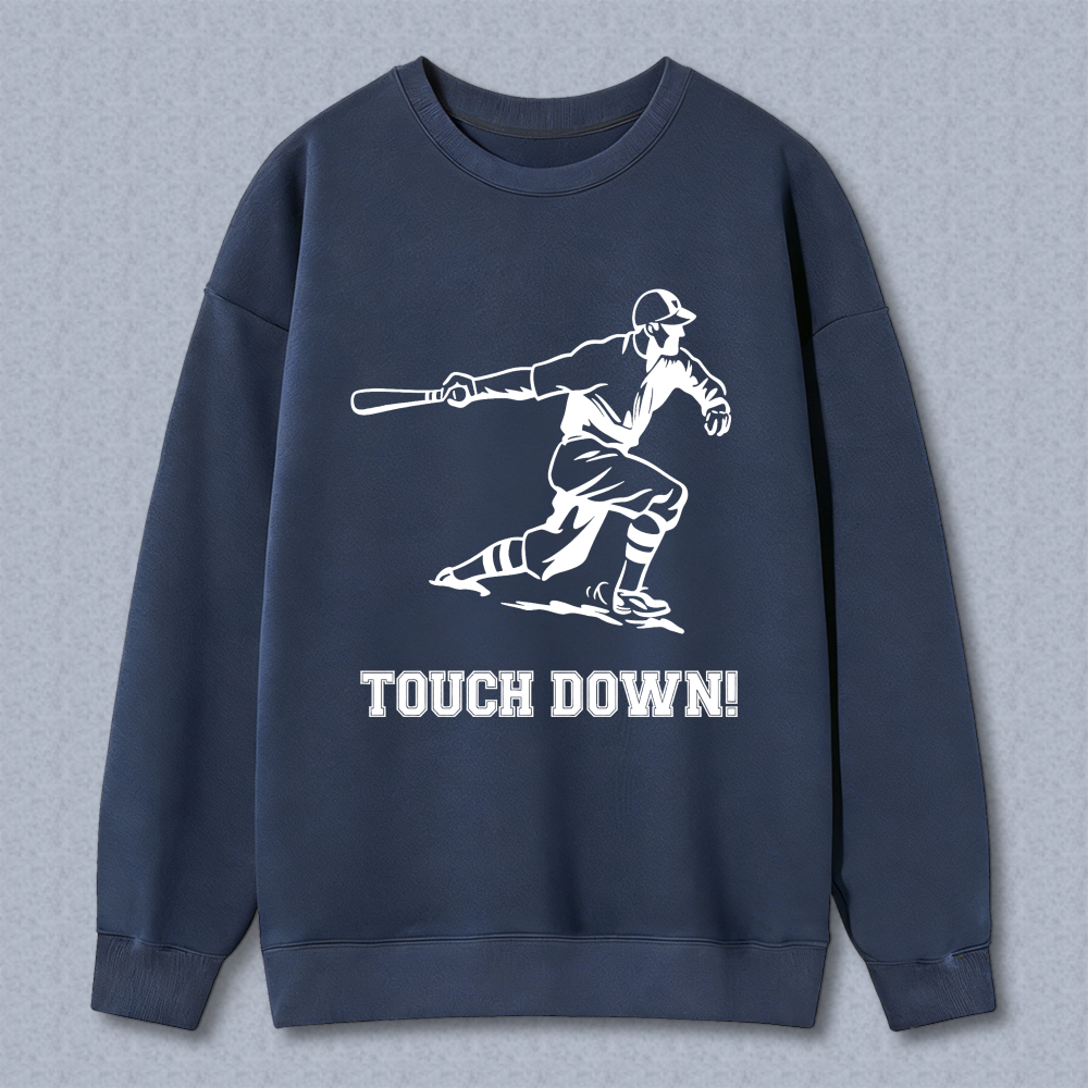 Dorawear™ Baseball Player Swinging Bat Touch Down Unisex Classic Sweatshirt