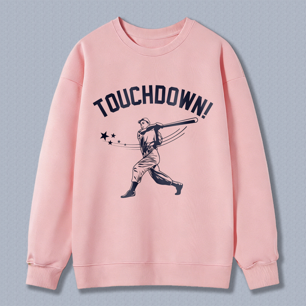Dorawear™ Touchdown Baseball Player With Bat And Stars Unisex Classic Sweatshirt