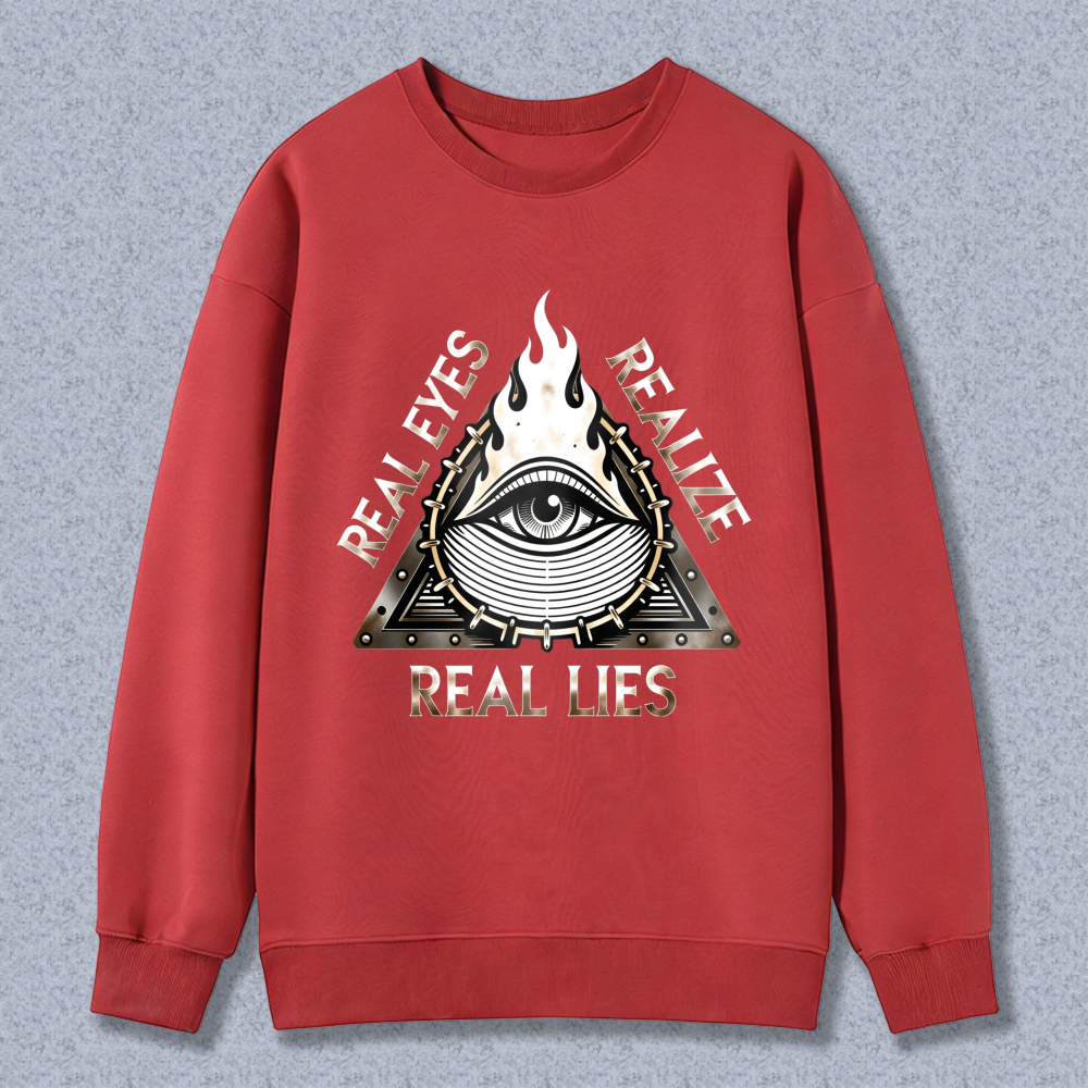 Dorawear™ All Seeing Eye Pyramid Symbol Real Lies Unisex Classic Sweatshirt