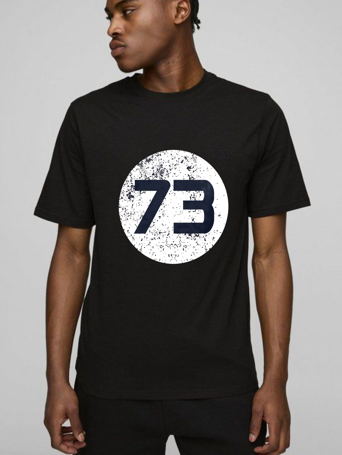 Dorawear™ White Circle With Black Number Seventy Three T Shirt