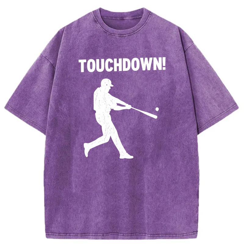 Dorawear™  Touchdown Baseball Player Silhouette Washed Cotton T-Shirt