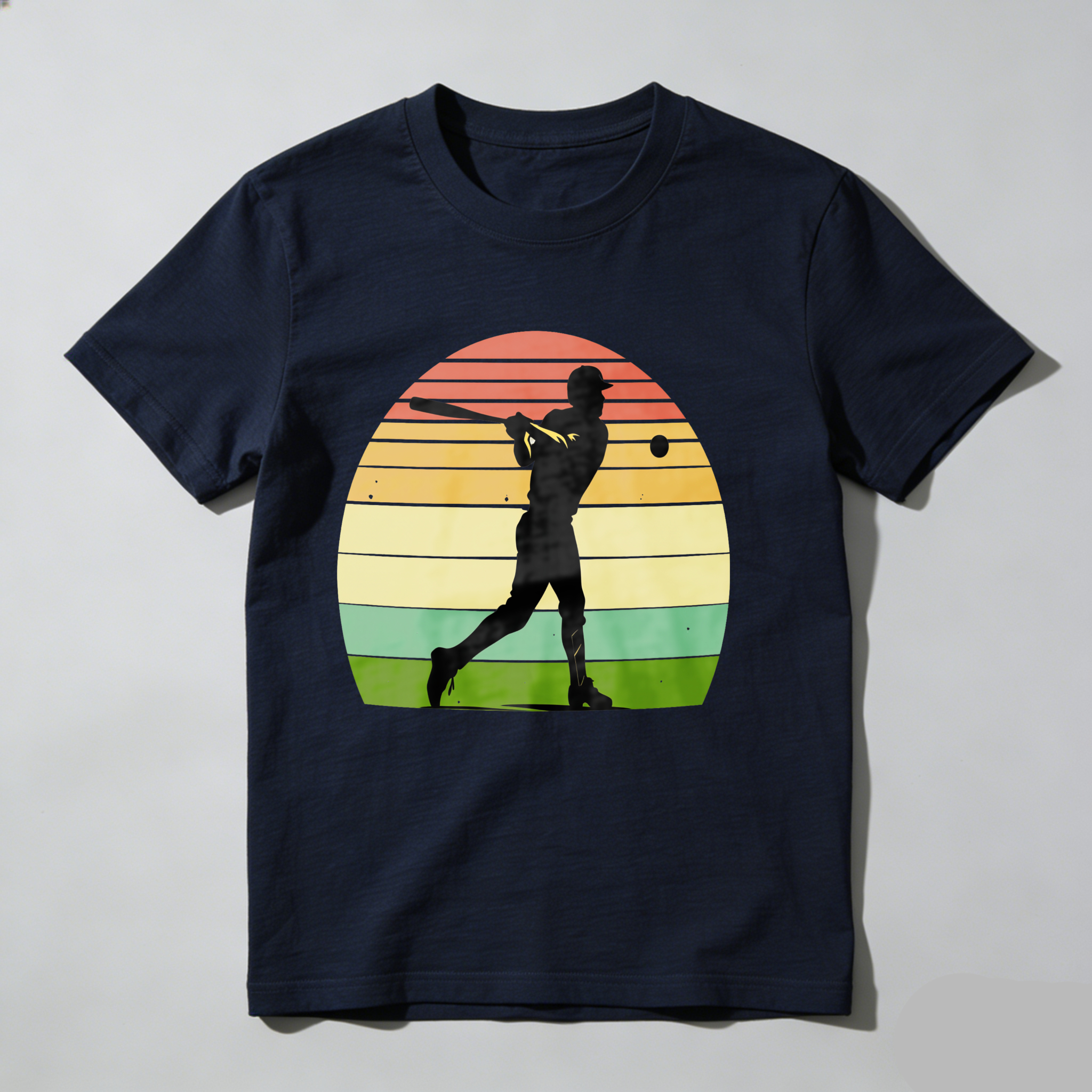 Dorawear™ Silhouette Baseball Player Sunset Background  T Shirt