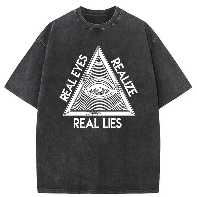 Dorawear™  Real Eyes Realize Real Lies Washed Cotton T-Shirt