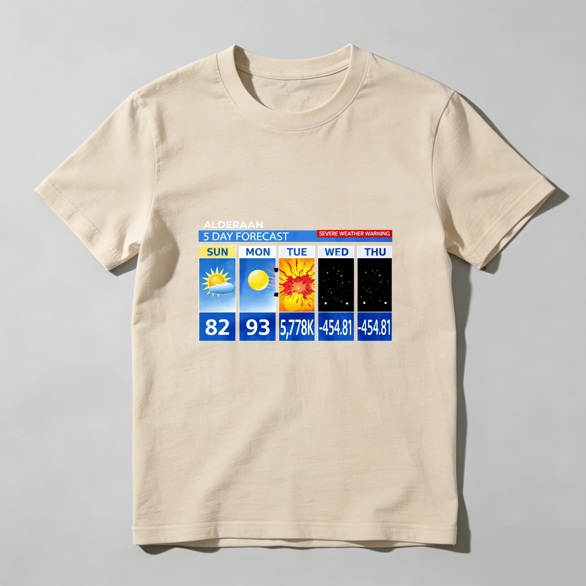 Dorawear™ Alderaan Weather Forecast Pure Cotton Short Sleeve T Shirt-Dorawear