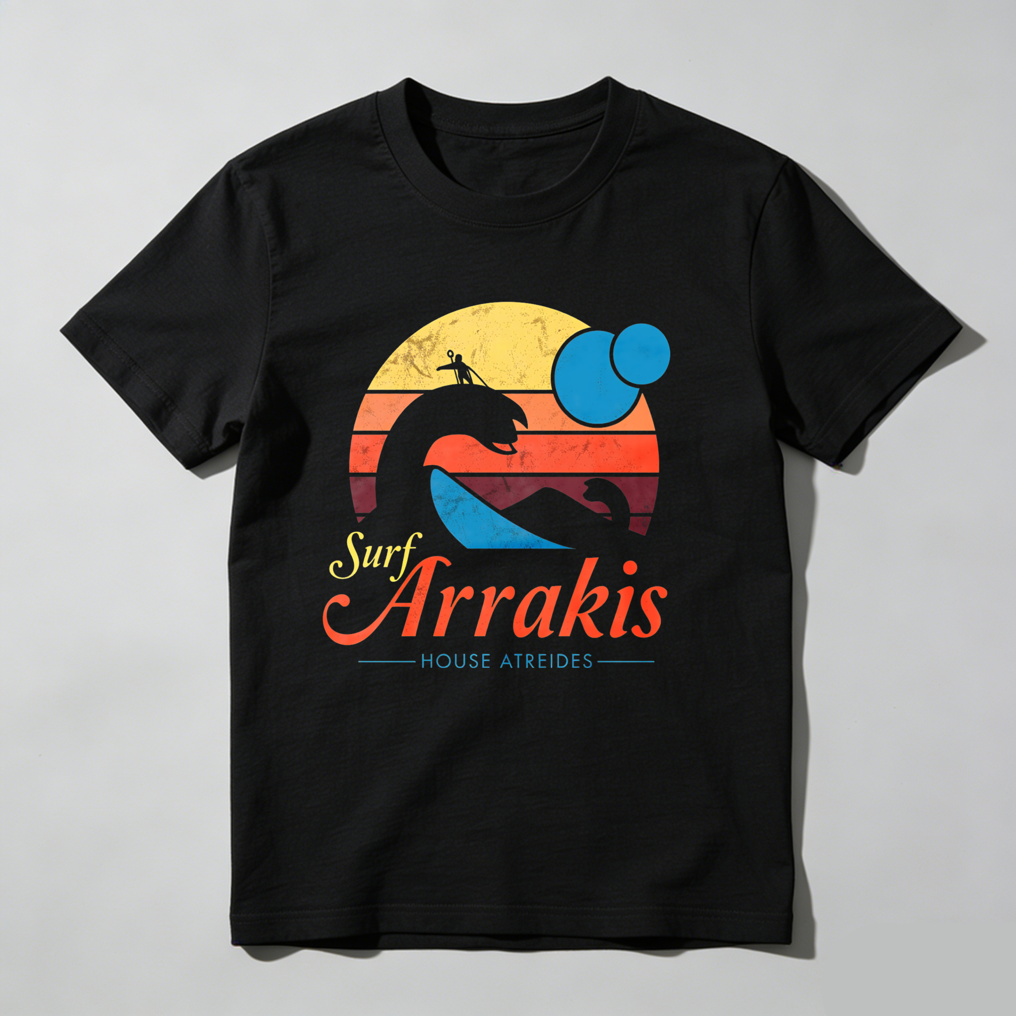 Dorawear™ Surf Arrakis House Atreides Sunset Wave Rider T Shirt
