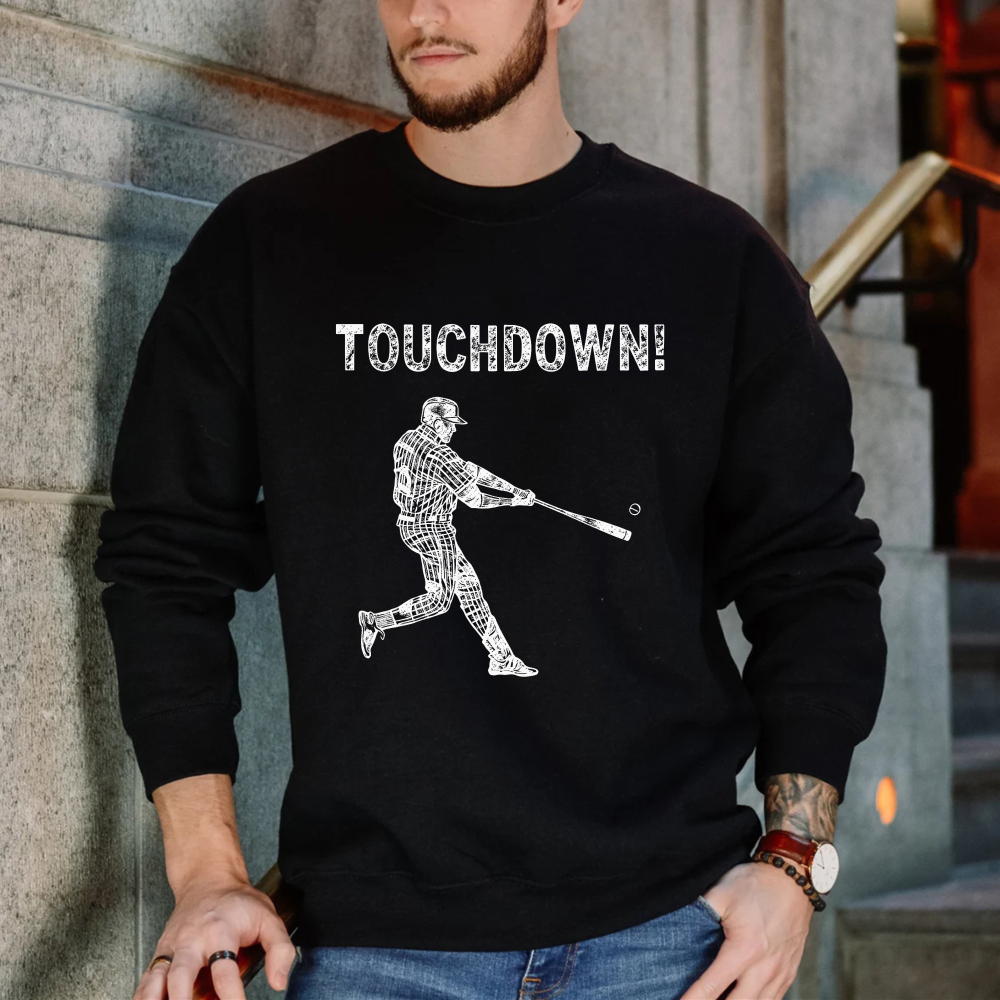 Dorawear™ Baseball Player Swinging Bat Touchdown Unisex Classic Sweatshirt