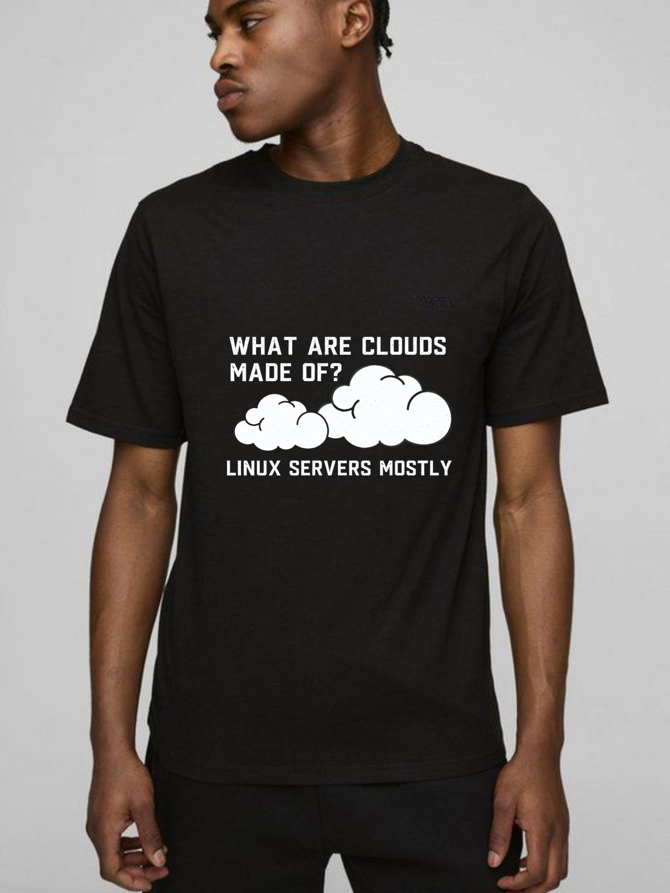 Dorawear™ What Are Clouds Made Of Linux Servers Mostly Pure Cotton Short Sleeve T Shirt-Dorawear