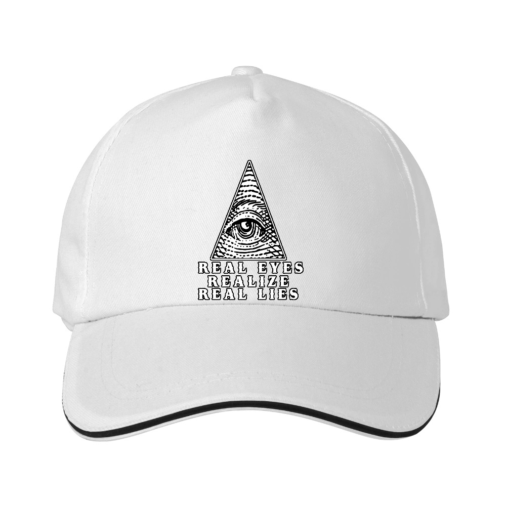Dorawear™  Baseball Cap With All Seeing Eye And Real Eyes Realize Real Lies Text