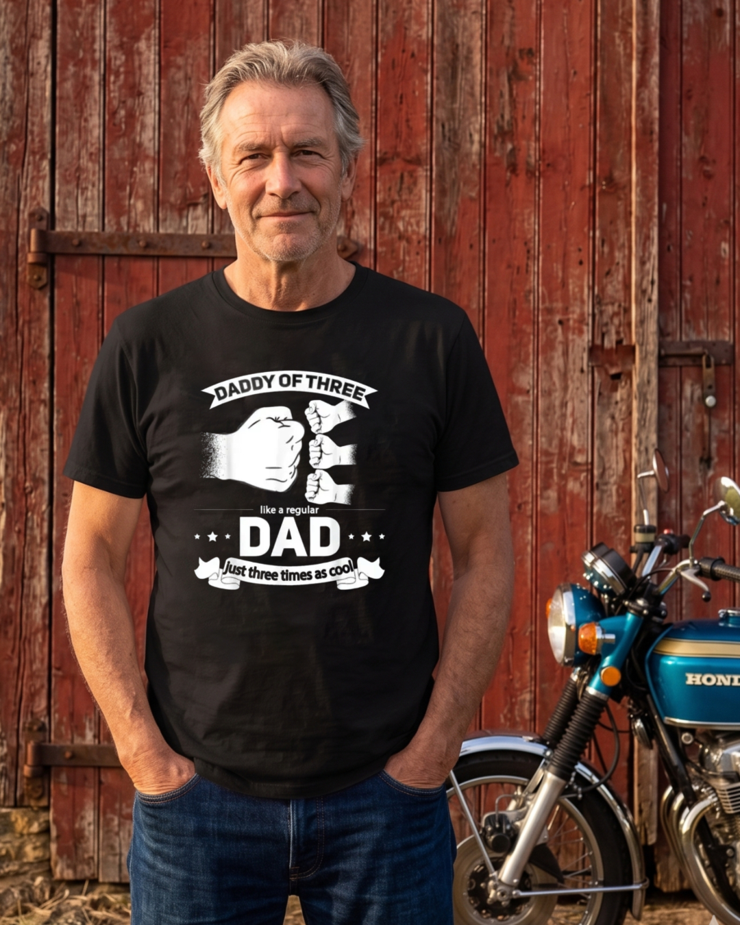 Daddy Of Three Like A Regular Dad Just Three Times As Cool T-shirt