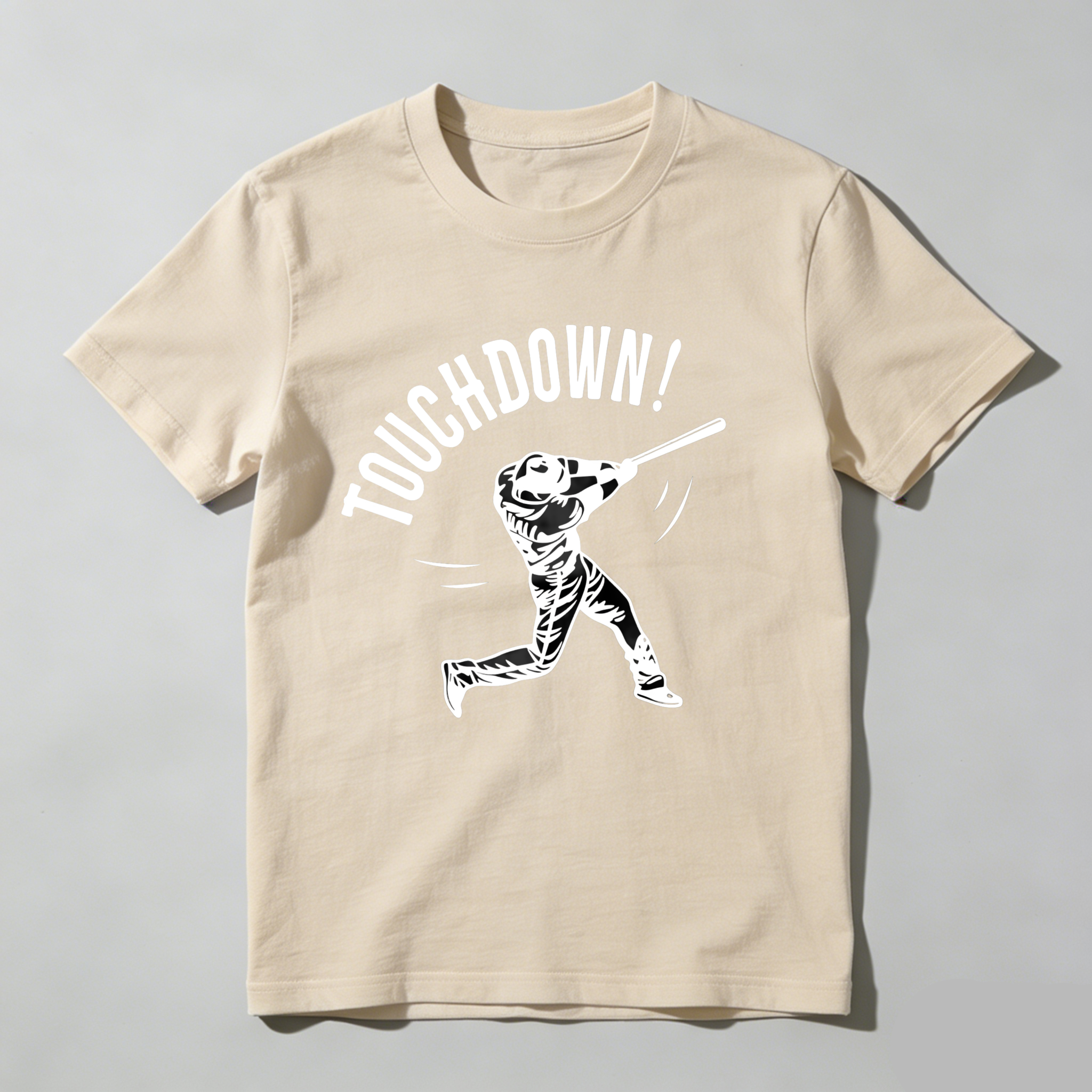 Dorawear™ Touchdown T-Shirt Featuring Baseball Player Swinging Bat