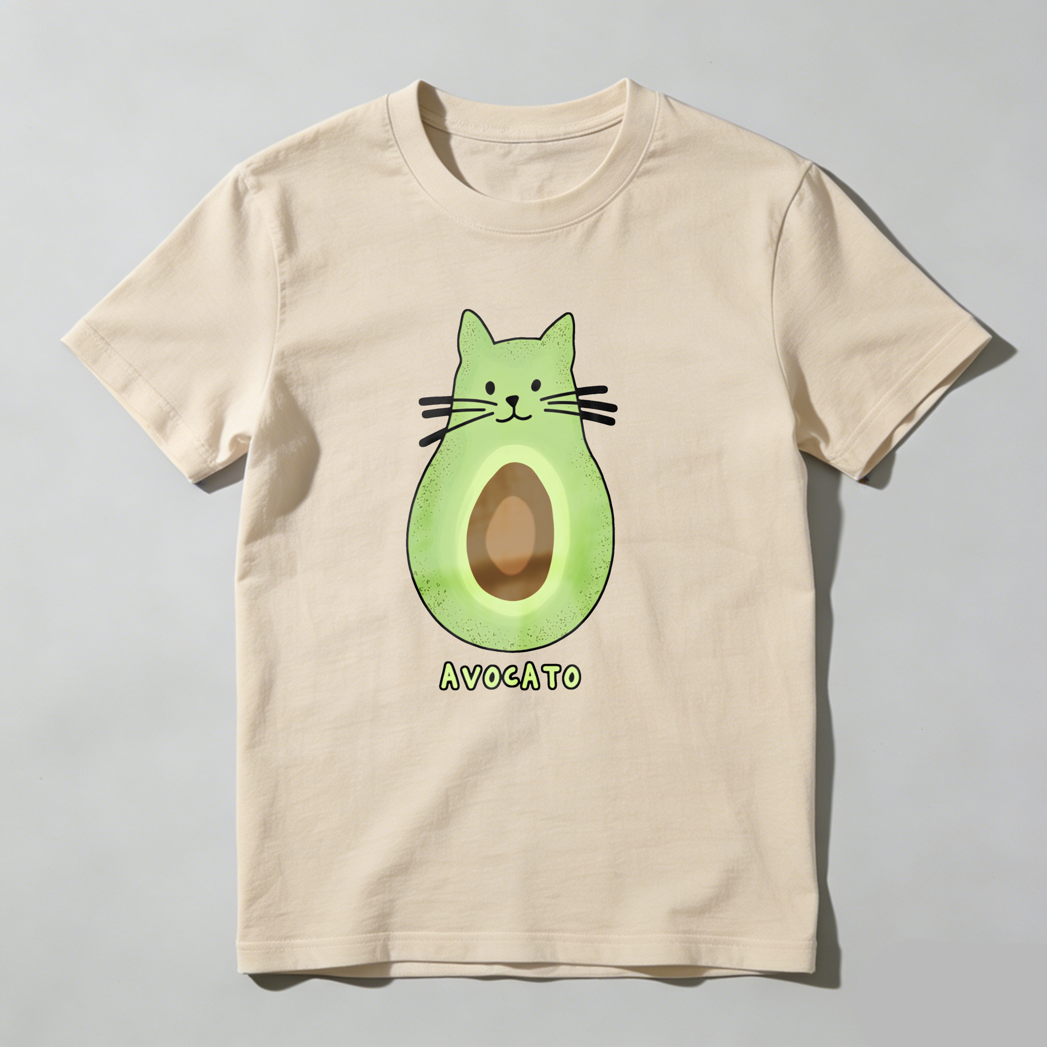 Dorawear™ Avocado Cat Face With Text Avocato T Shirt