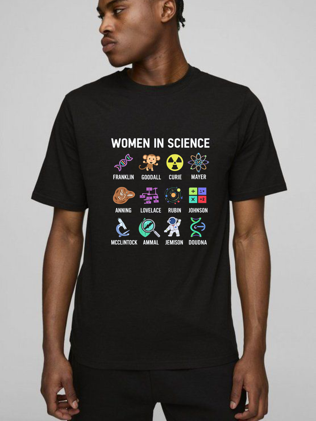 Dorawear™ Women In Science Icons Pure Cotton Short Sleeve T Shirt-Dorawear