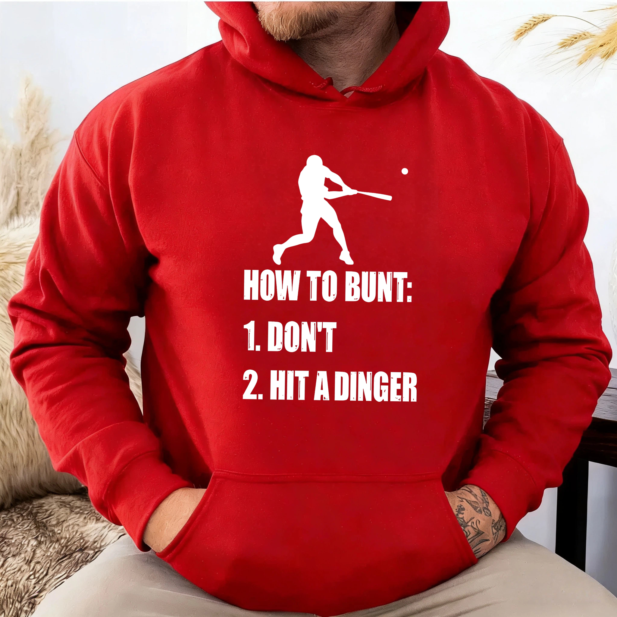 Dorawear™ How To Bunt Dont Hit A Dinger Baseball Hoodie Sweatshirt For Men Women Sports Fan Gift