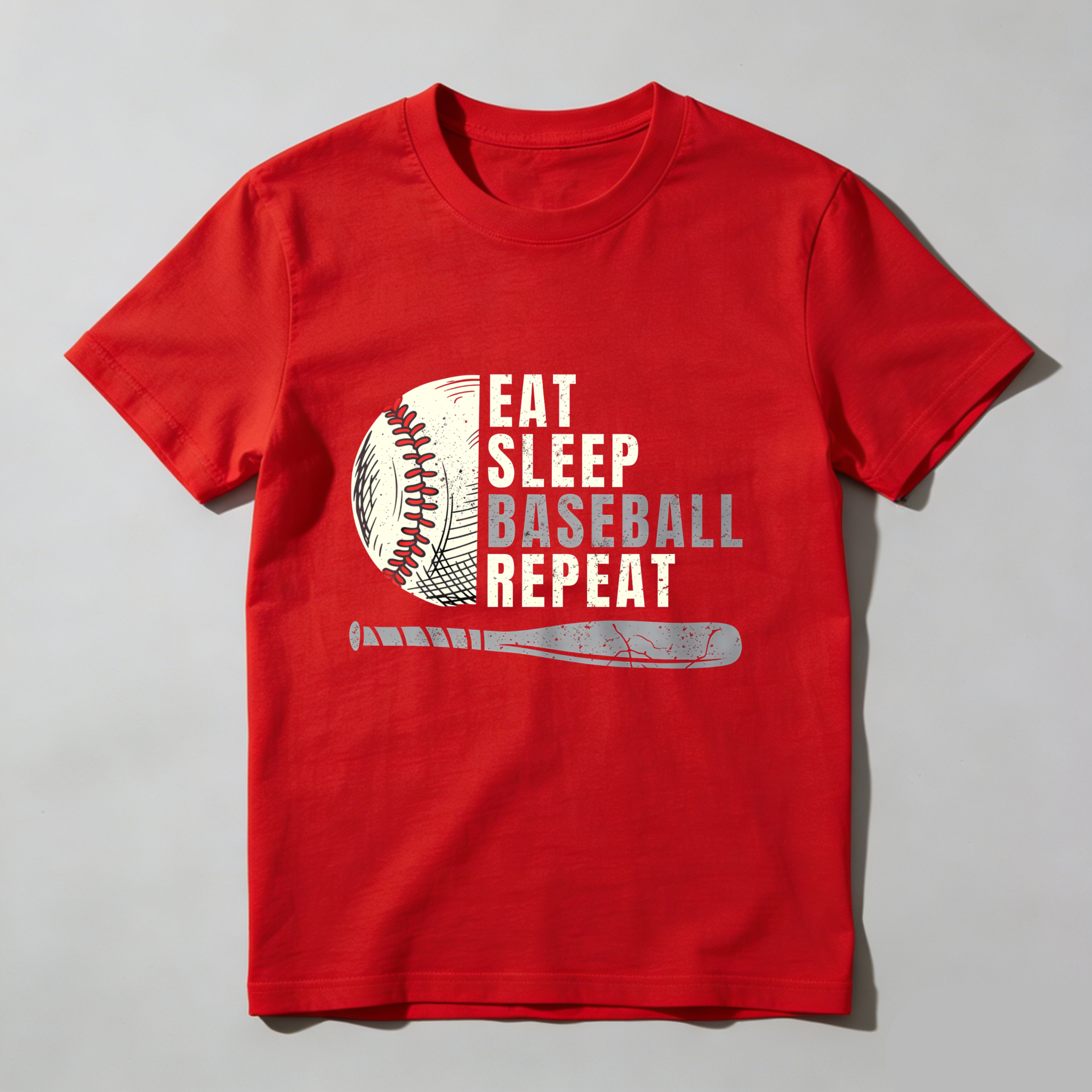 Dorawear™ Eat Sleep Baseball Repeat Ball Bat  T Shirt-Dorawear