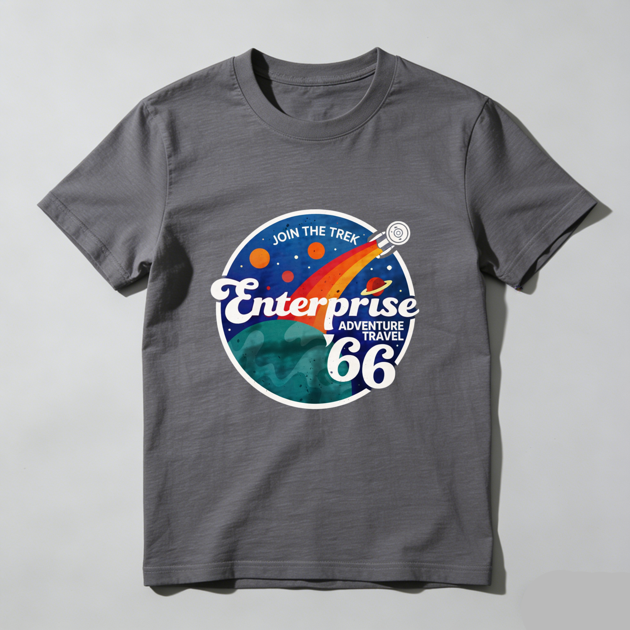 Dorawear™ Enterprise Adventure Travel 66 Join The Trek Pure Cotton Short Sleeve T Shirt-Dorawear