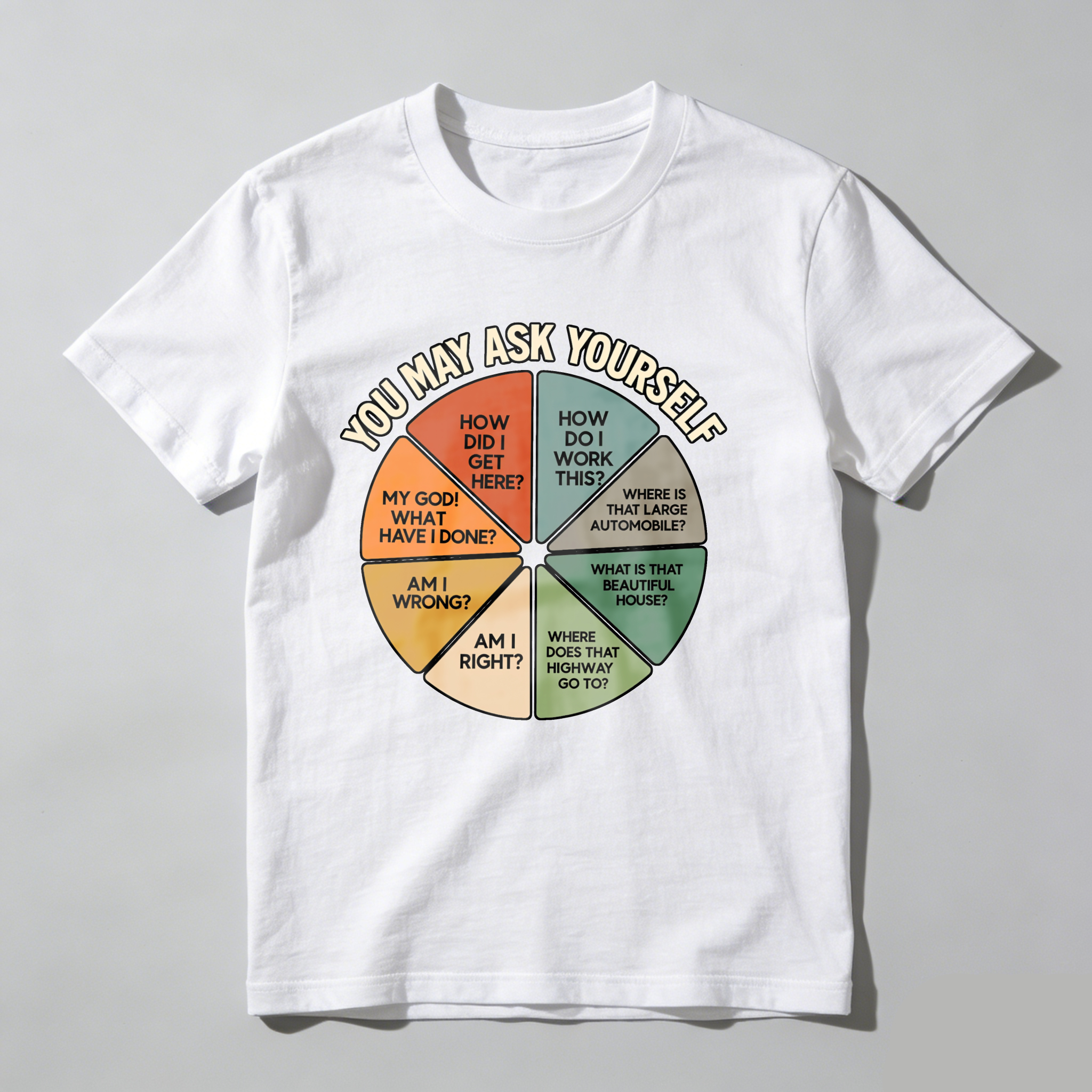 Dorawear™ You May Ask Yourself Wheel Of Questions T Shirt