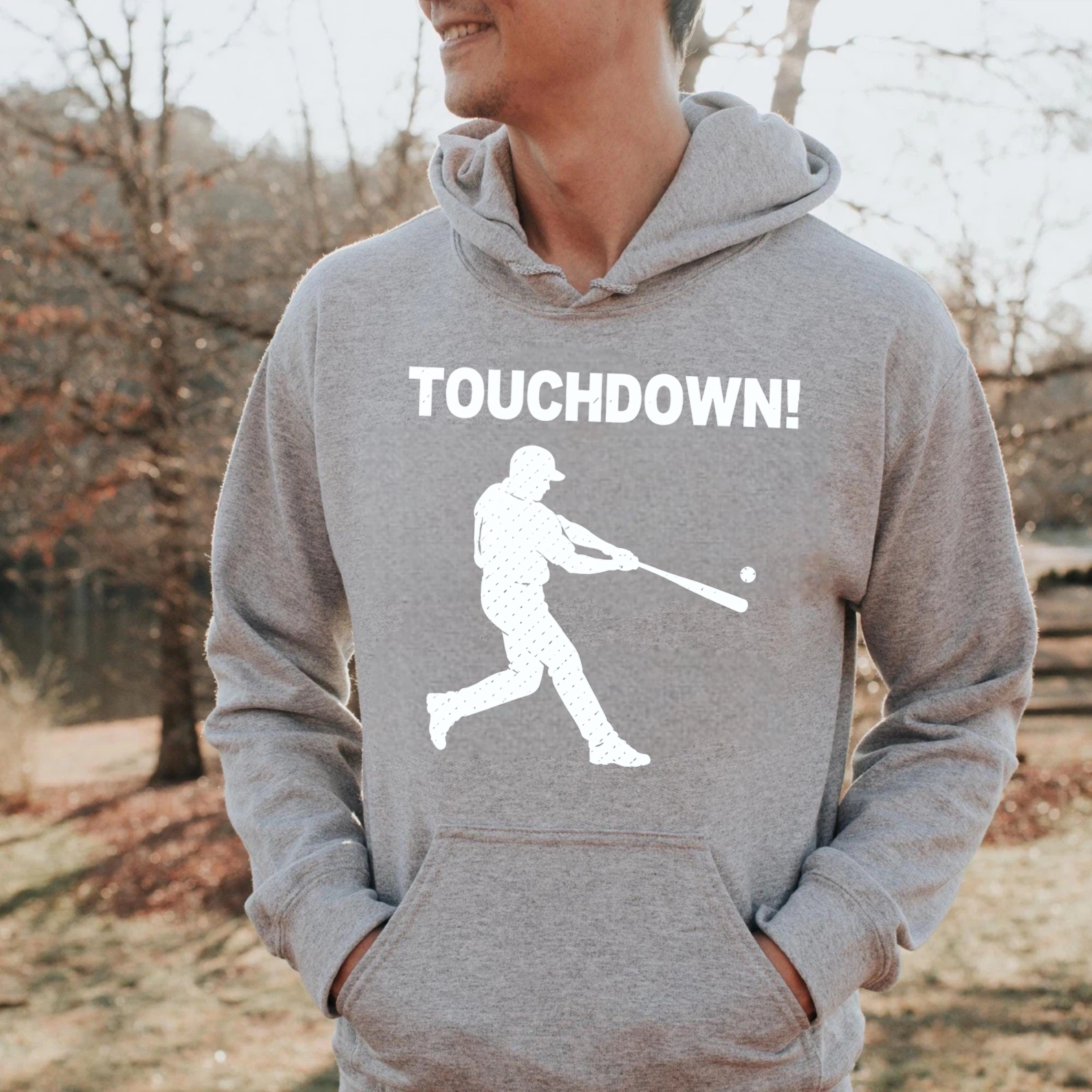 Dorawear™ Touchdown Baseball Player Hoodie Sweatshirt With Graphic Design For Sports Fans