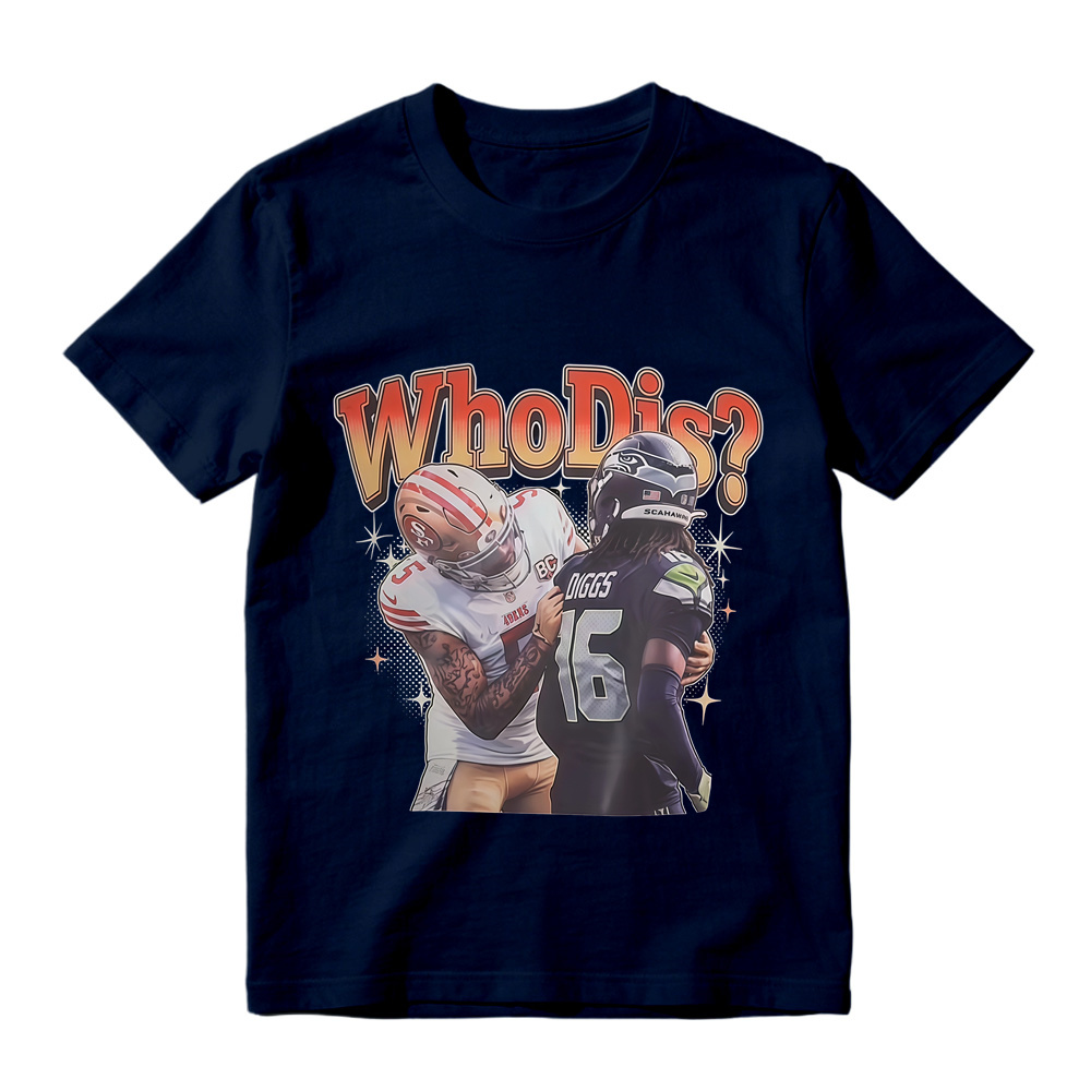 Who Dis Football Rivalry Graphic T-Shirt - Funny Football Player Meme Sports Tee
